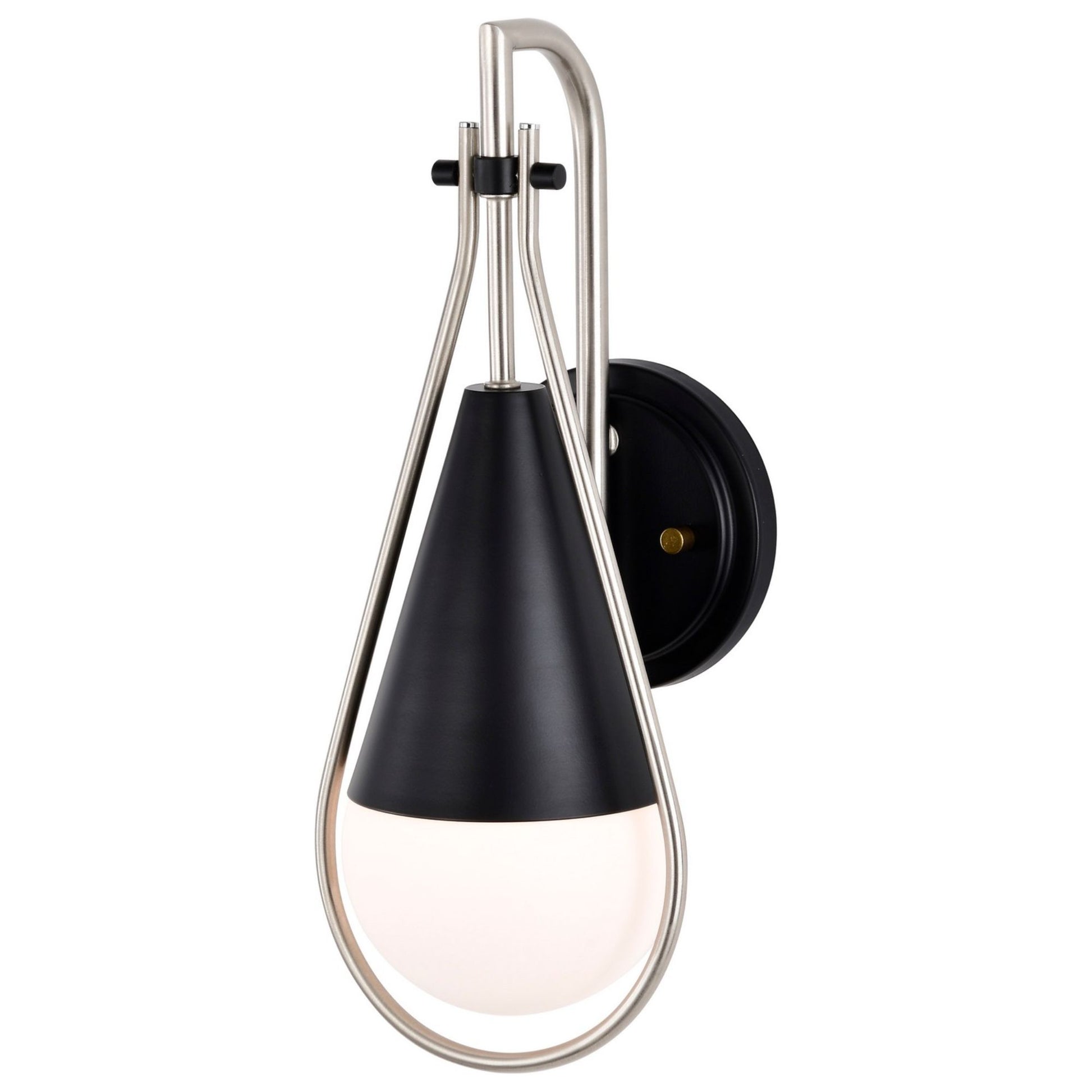 Admiral 15" Wall Sconce, Matte Black and Brushed Nickel Finish - Bees Lighting