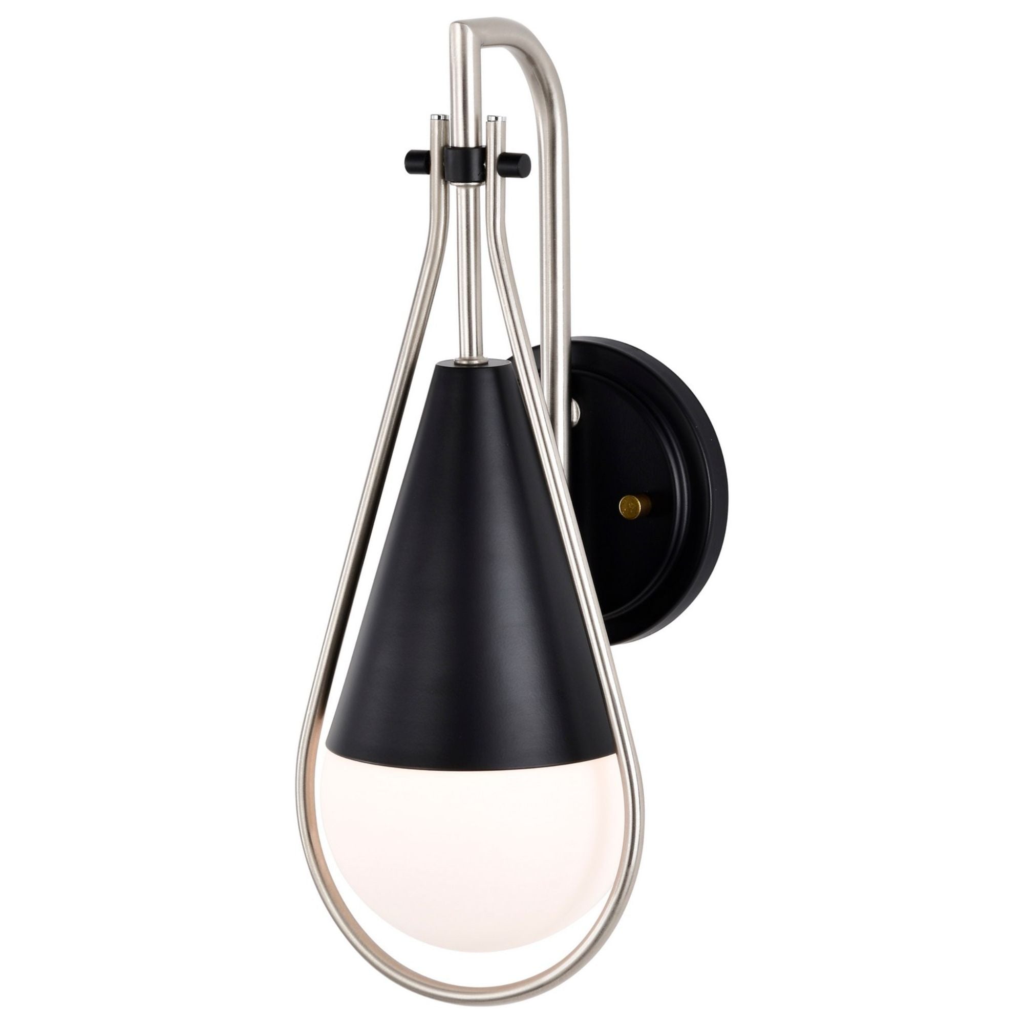 Admiral 15" Wall Sconce, Matte Black and Brushed Nickel Finish - Bees Lighting