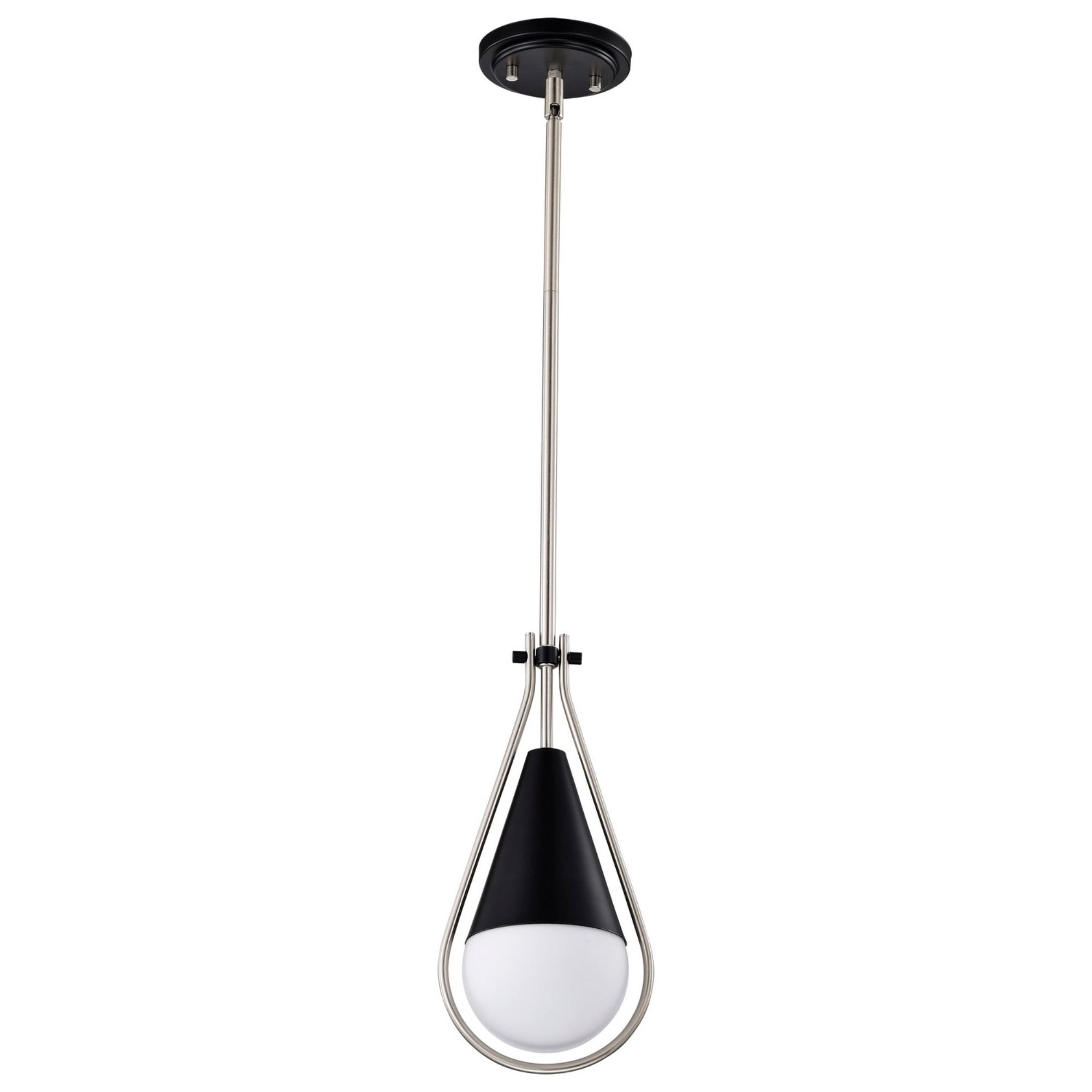 Admiral 7" Pendant, Matte Black and Brushed Nickel Finish - Bees Lighting