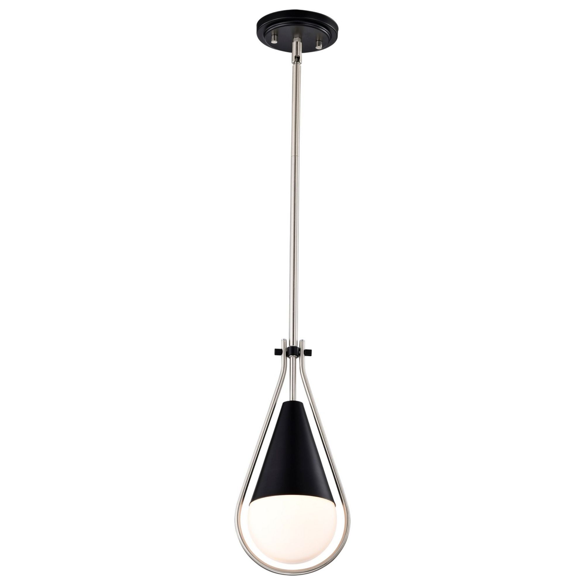 Admiral 7" Pendant, Matte Black and Brushed Nickel Finish - Bees Lighting