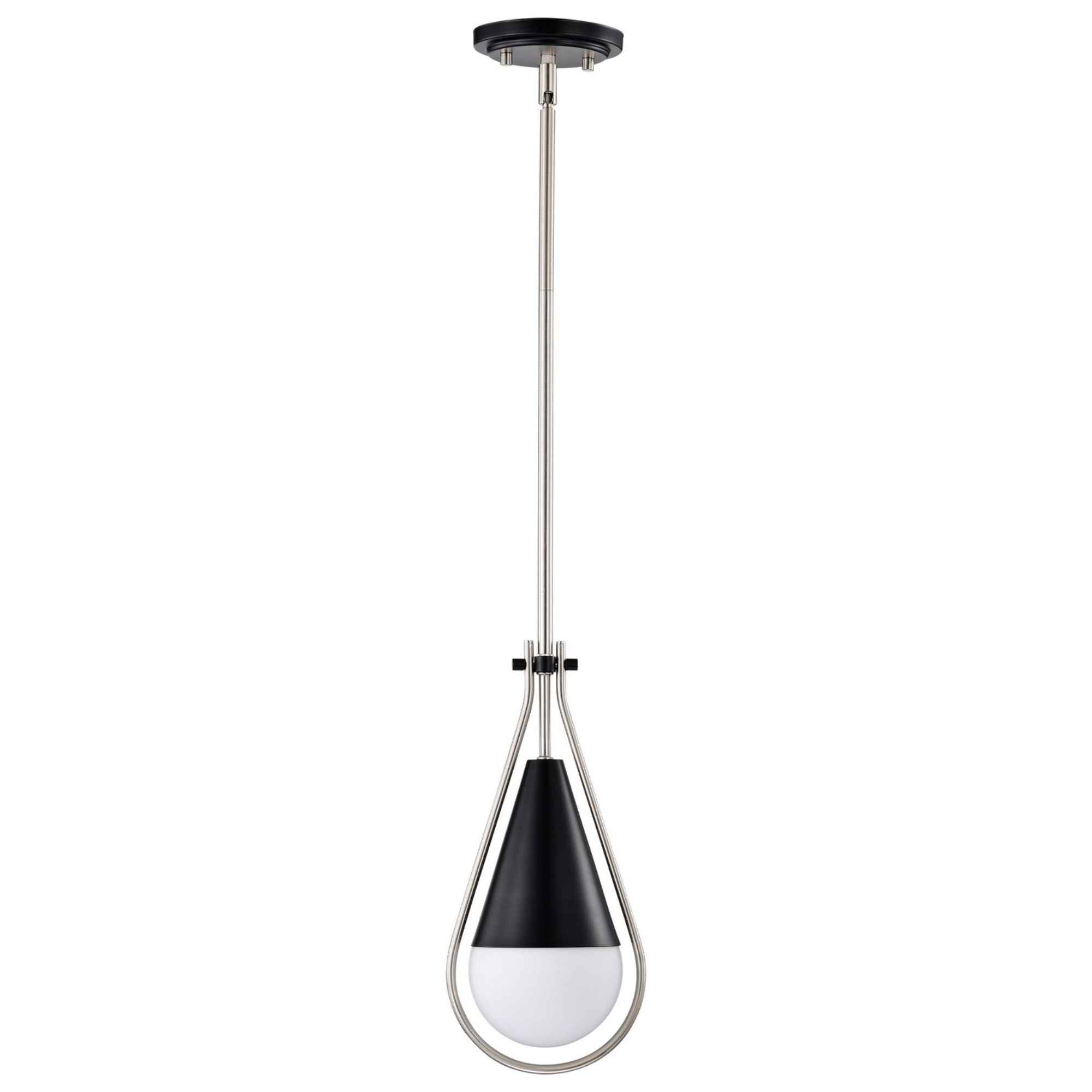 Admiral 7" Pendant, Matte Black and Brushed Nickel Finish - Bees Lighting