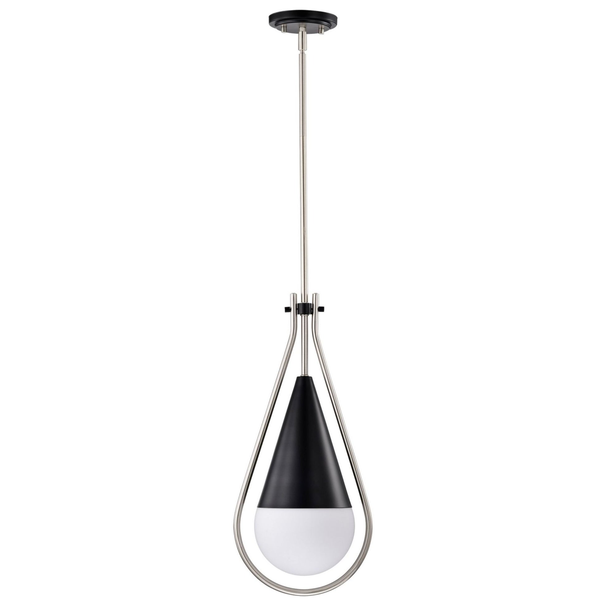 Admiral 10 in. Pendant Light Matte Black and Brushed Nickel Finish - Bees Lighting