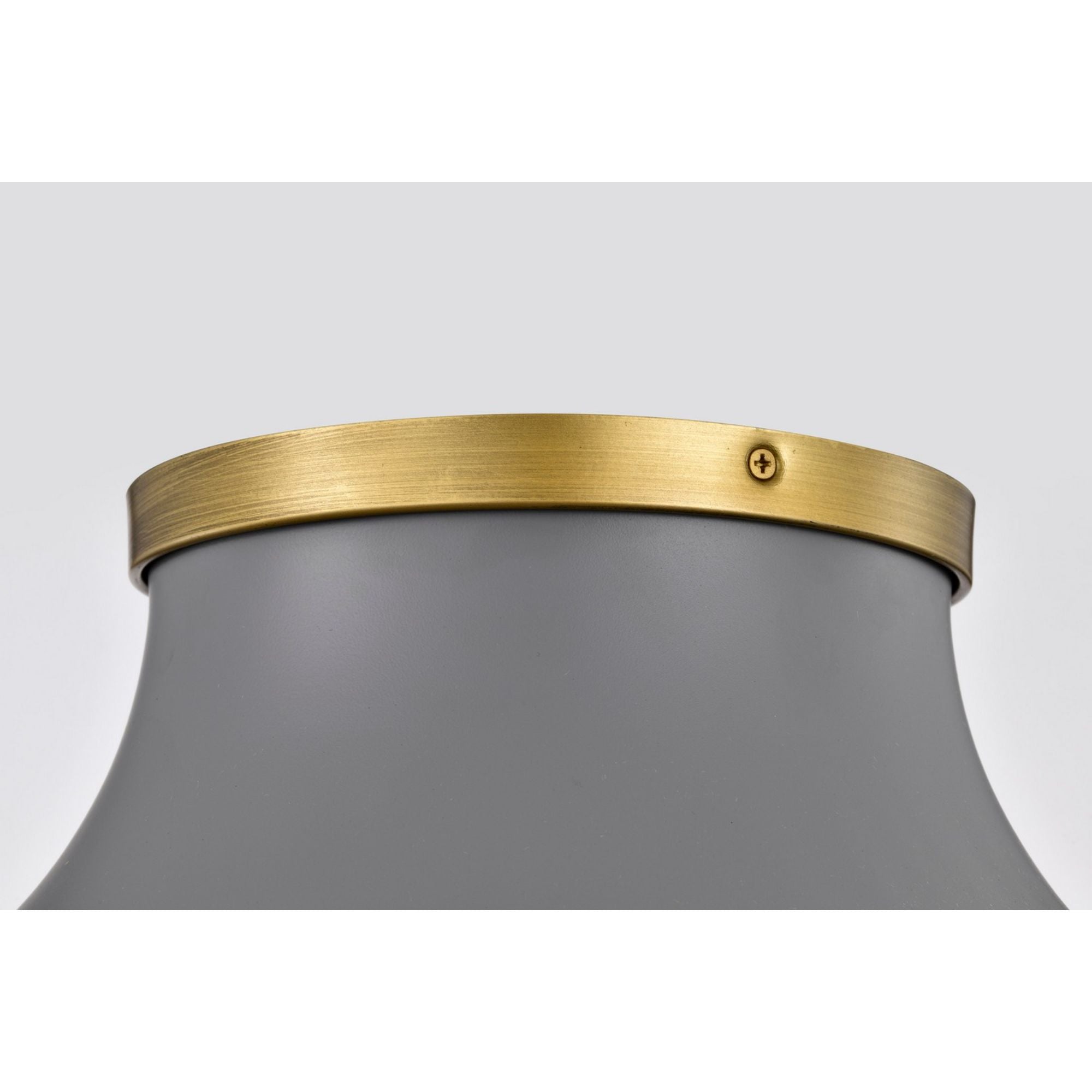 Lafayette 18" 3 lights Flush Mount, Matte Gray / Natural Brass Finish - Bees Lighting