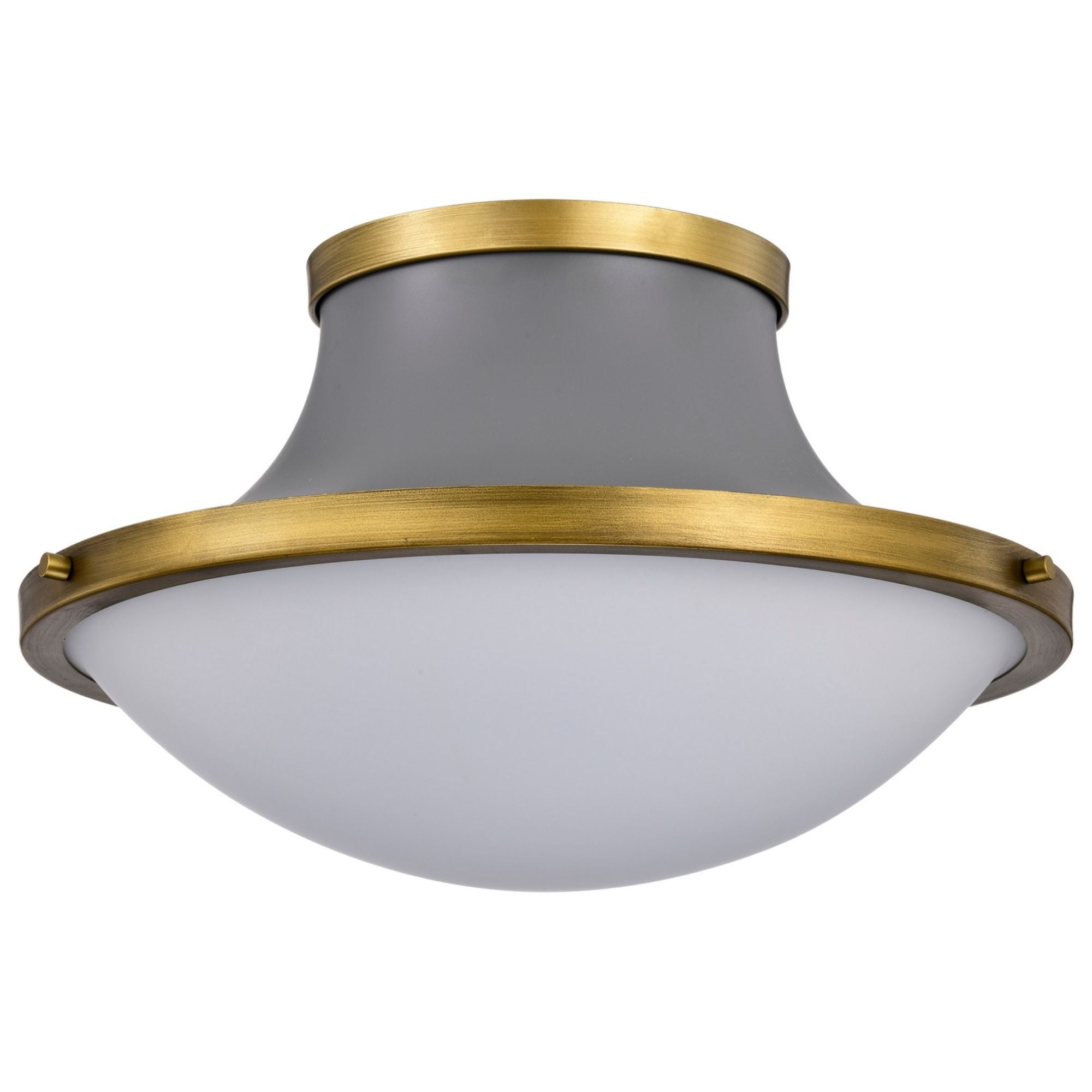 Lafayette 18 in. 3 lights Flush Mount Light Matte Gray and Natural Brass Finish