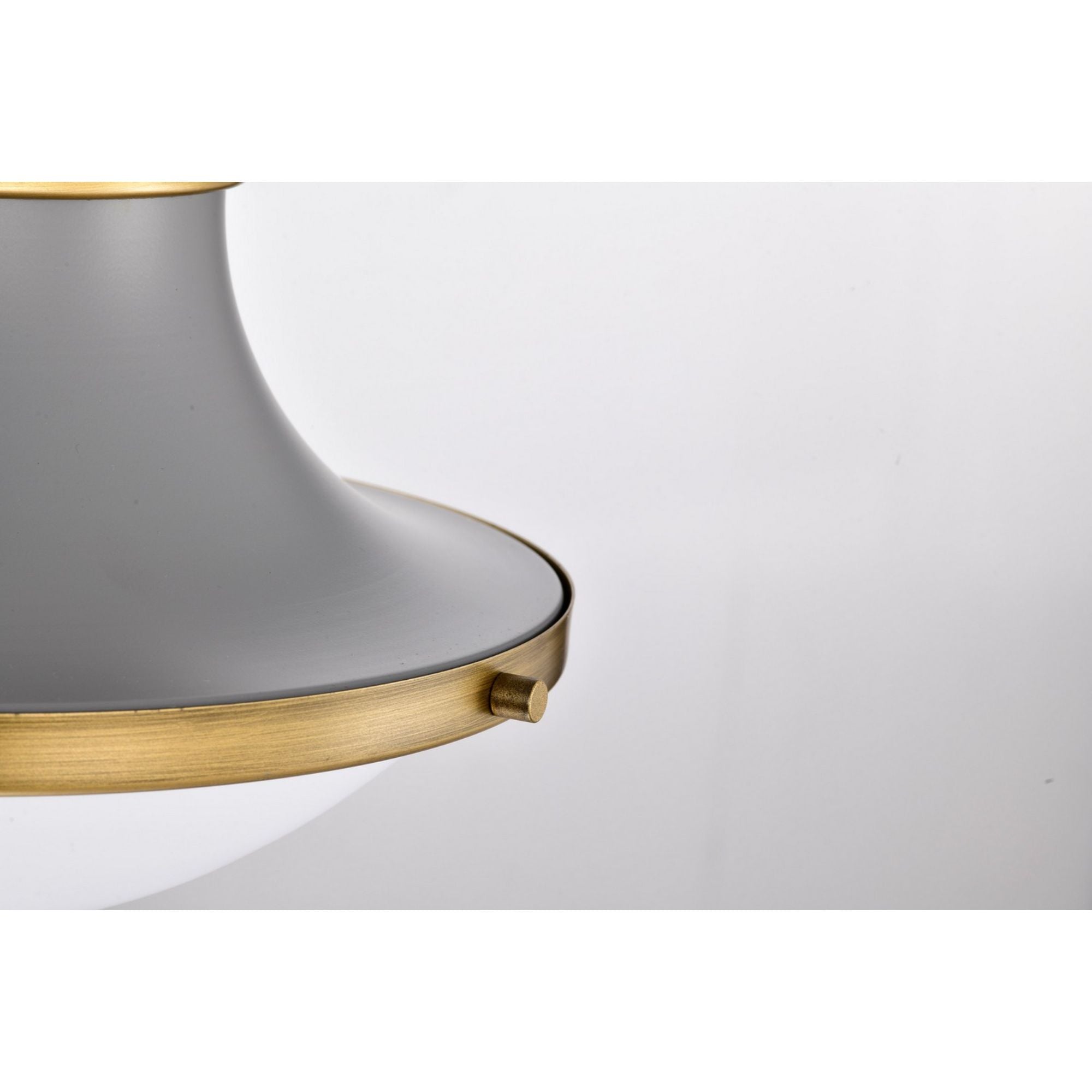 Lafayette 14" Pendant, Matte Gray / Natural Brass Finish - Bees Lighting