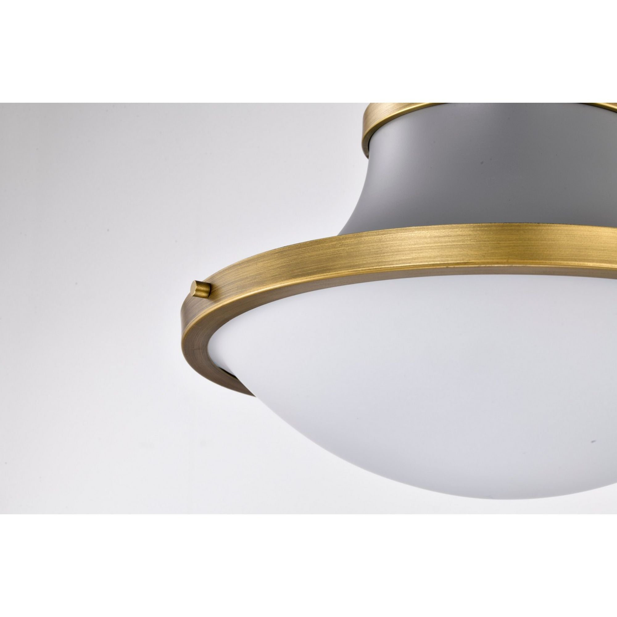 Lafayette 18" 3 lights Pendant, Matte Gray / Natural Brass Finish - Bees Lighting