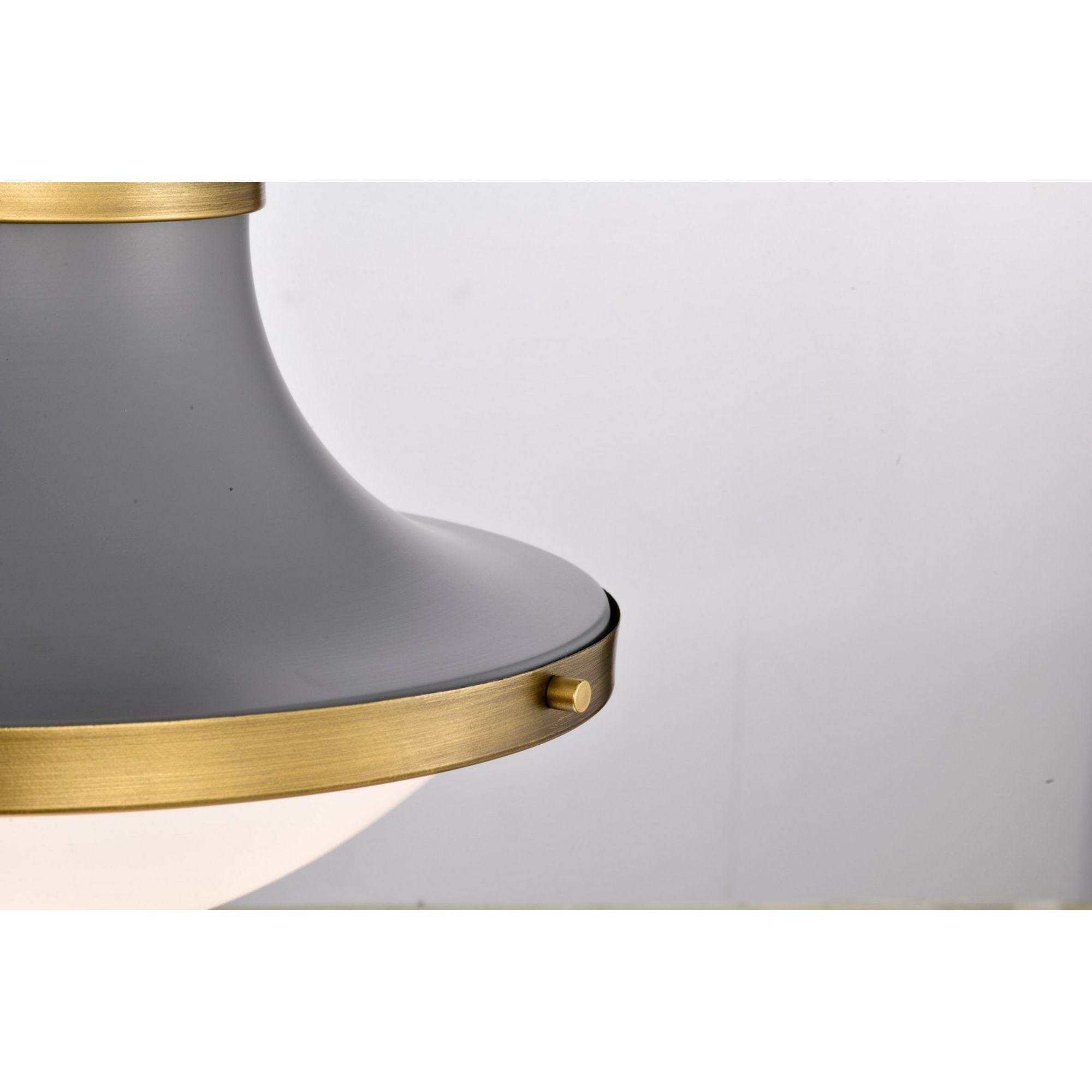 Lafayette 18" 3 lights Pendant, Matte Gray / Natural Brass Finish - Bees Lighting