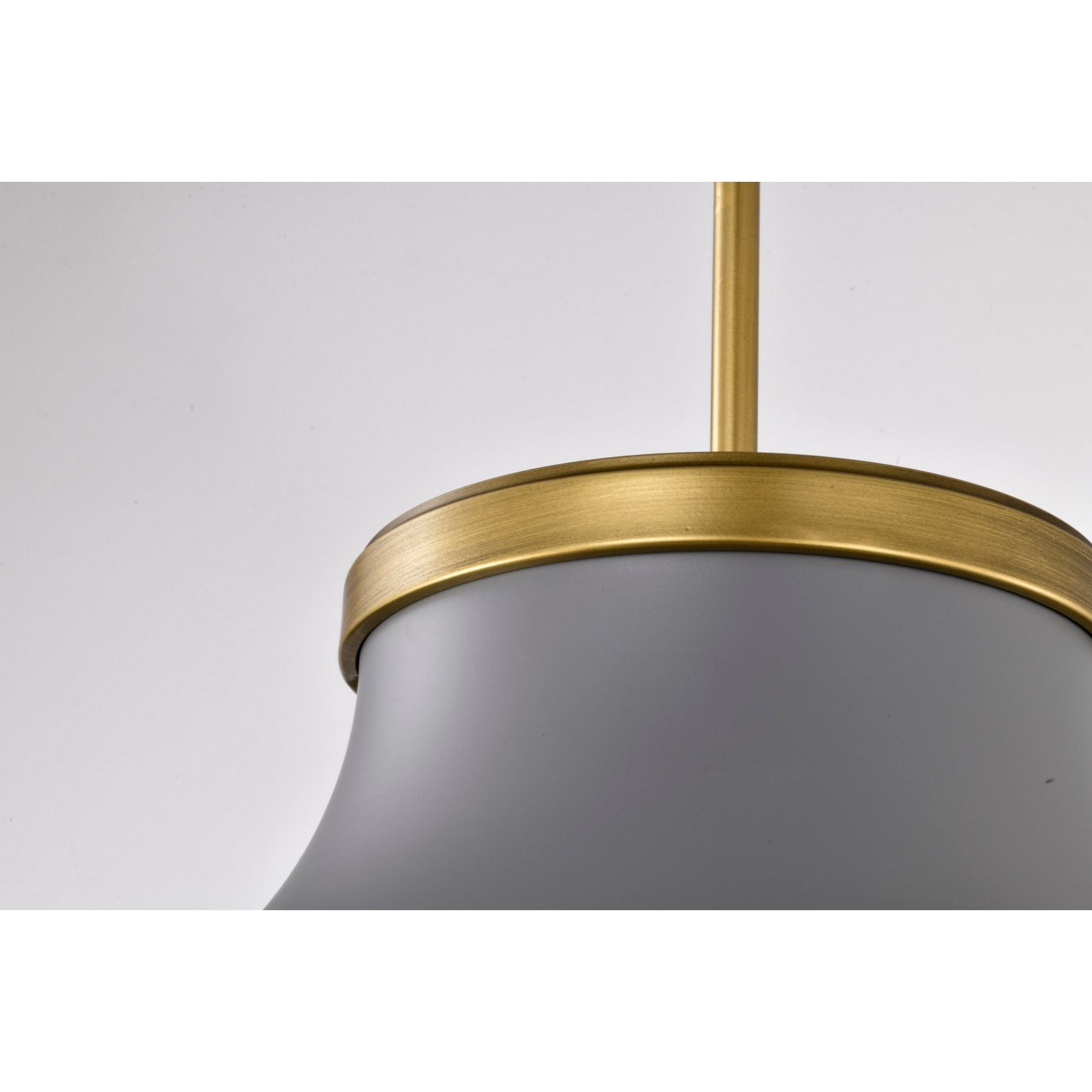 Lafayette 18" 3 lights Pendant, Matte Gray / Natural Brass Finish - Bees Lighting