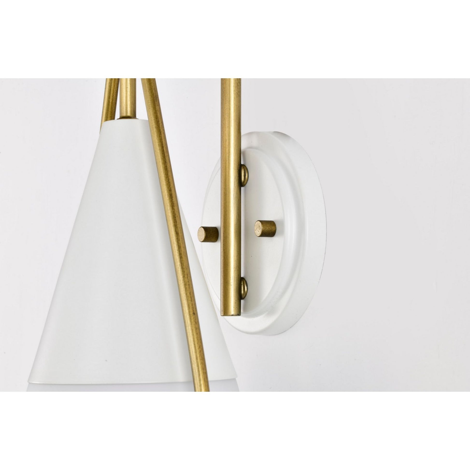 Admiral 15" Wall Sconce, Matte White and Natural Brass Finish - Bees Lighting