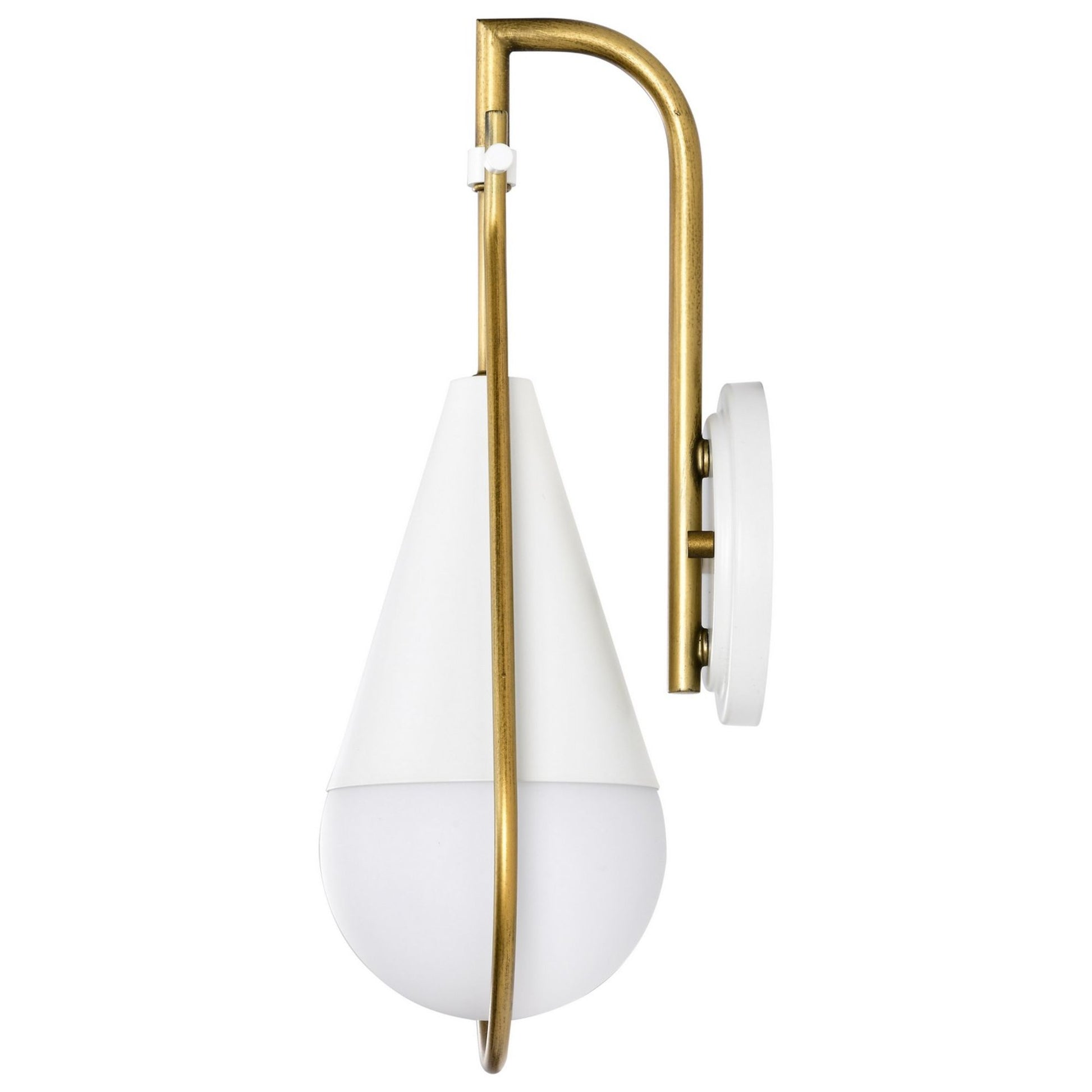 Admiral 15" Wall Sconce, Matte White and Natural Brass Finish - Bees Lighting