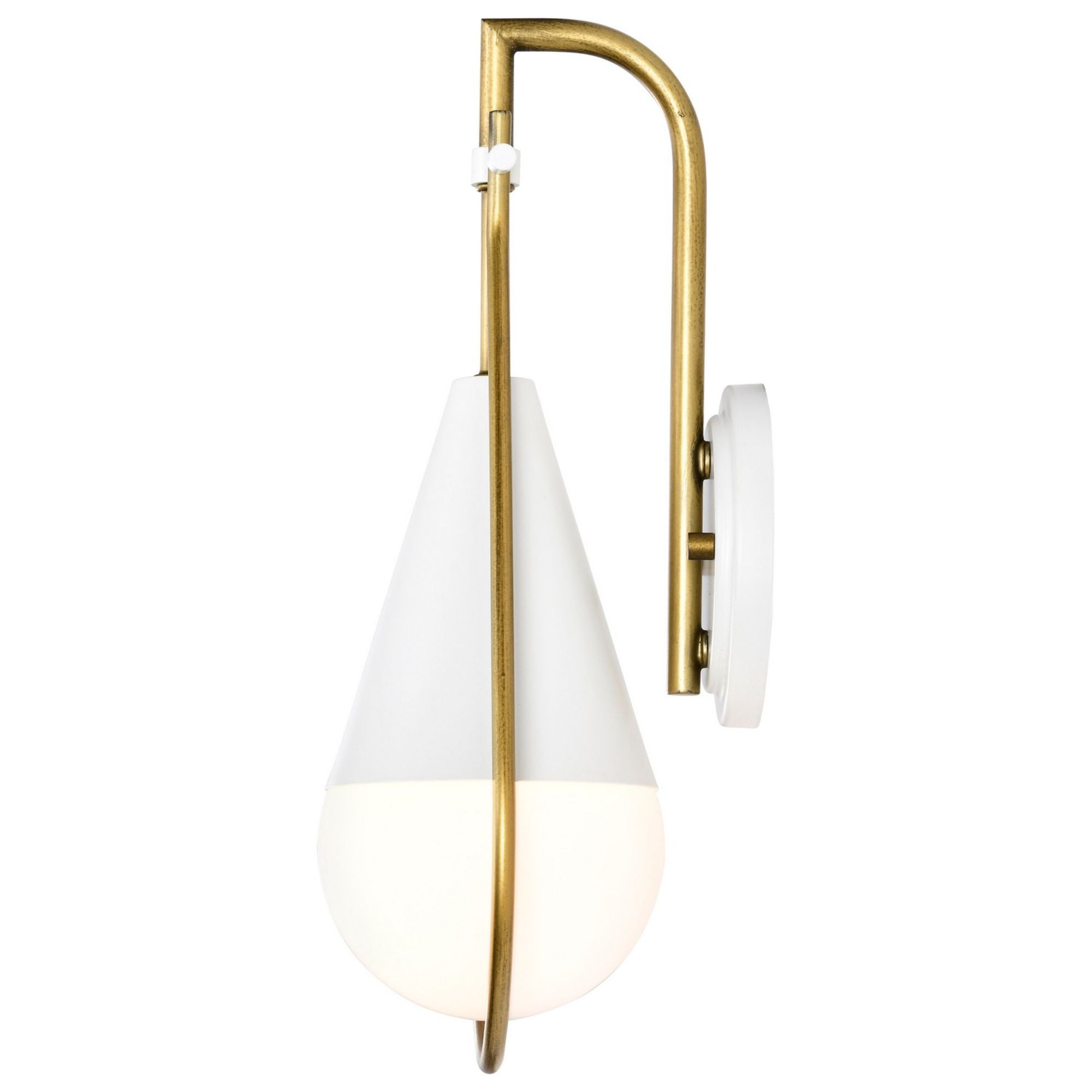 Admiral 15" Wall Sconce, Matte White and Natural Brass Finish - Bees Lighting