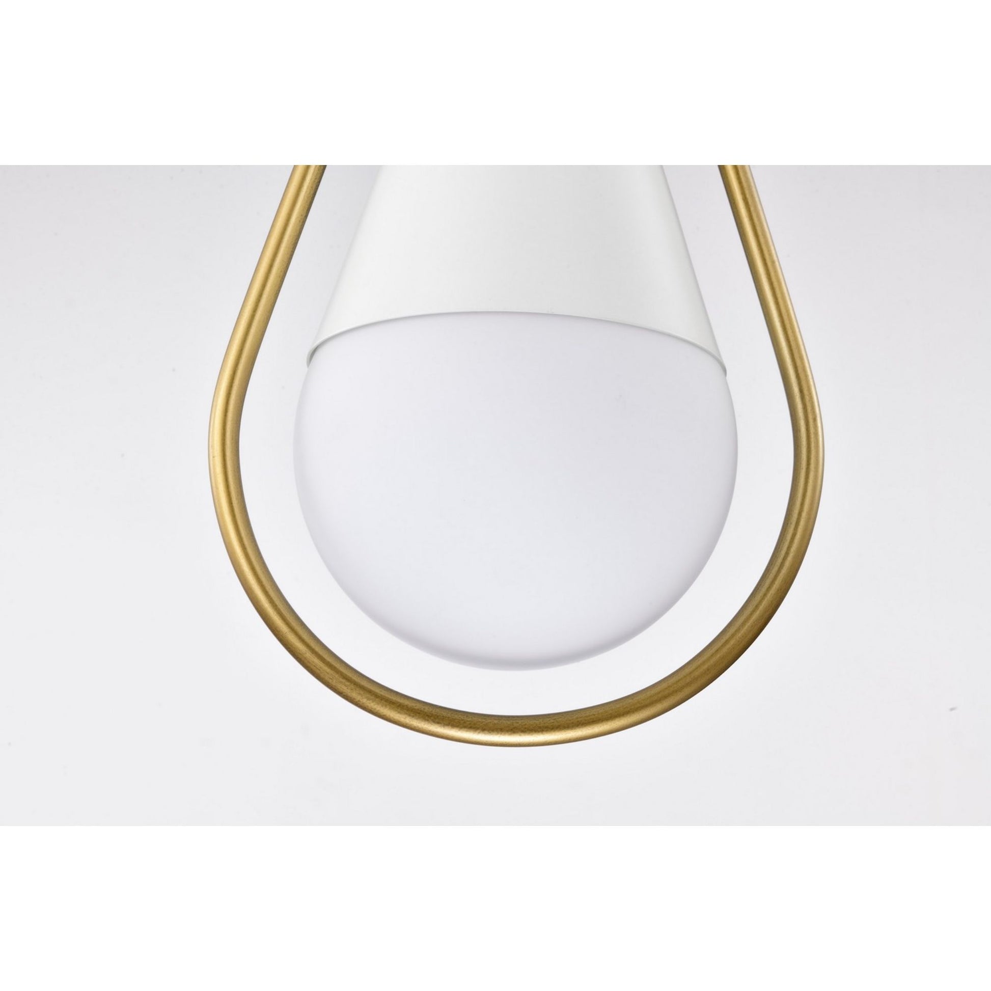 Admiral 10" Pendant, Matte White and Natural Brass Finish - Bees Lighting