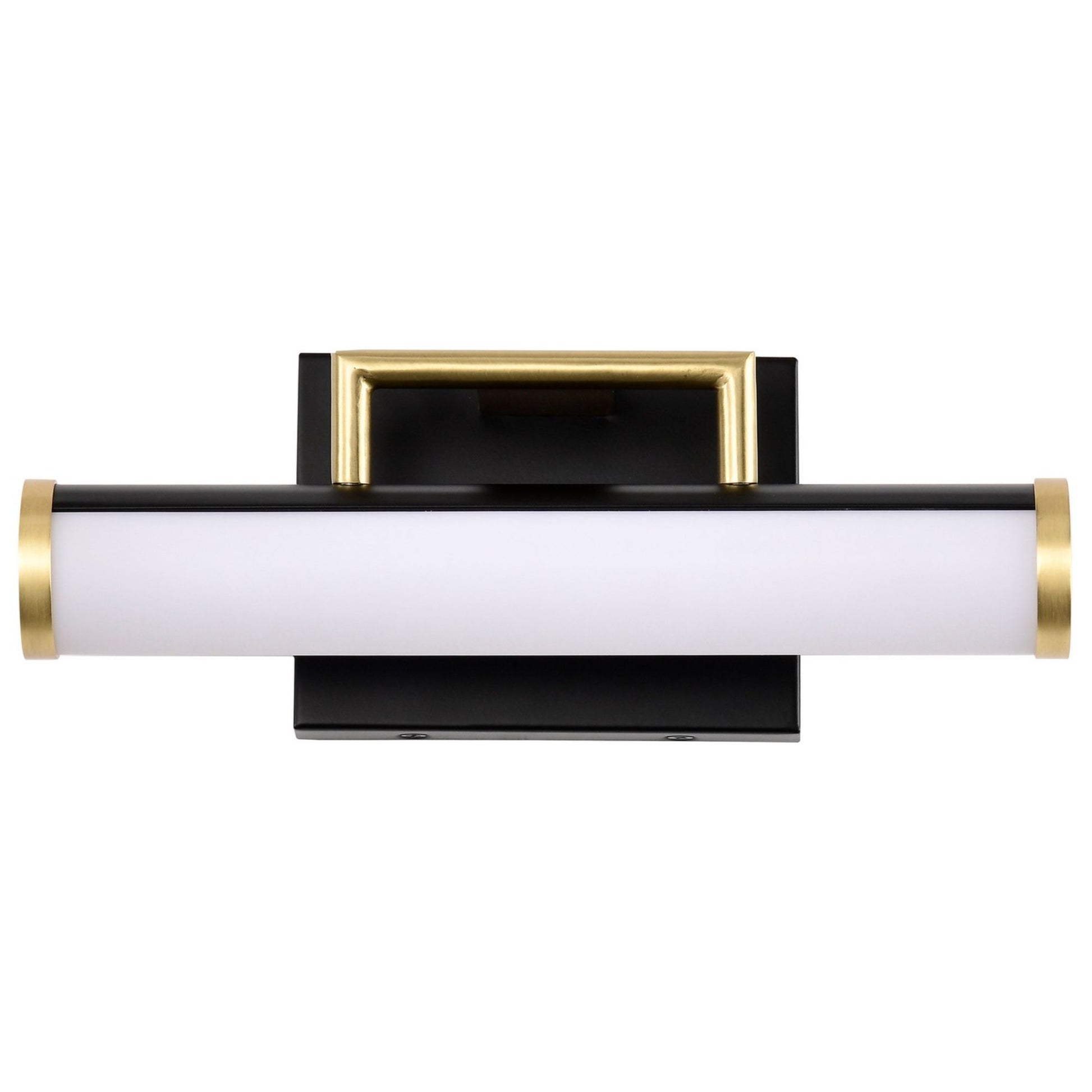 Solano 12" LED Bath Bar, Brass and Matte Black Finish - Bees Lighting