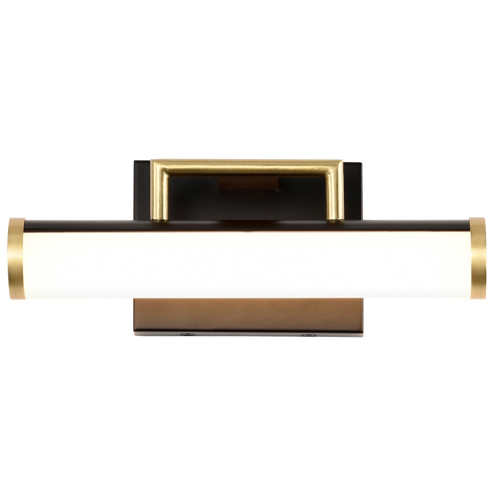 Solano 12" LED Bath Bar, Brass and Matte Black Finish - Bees Lighting