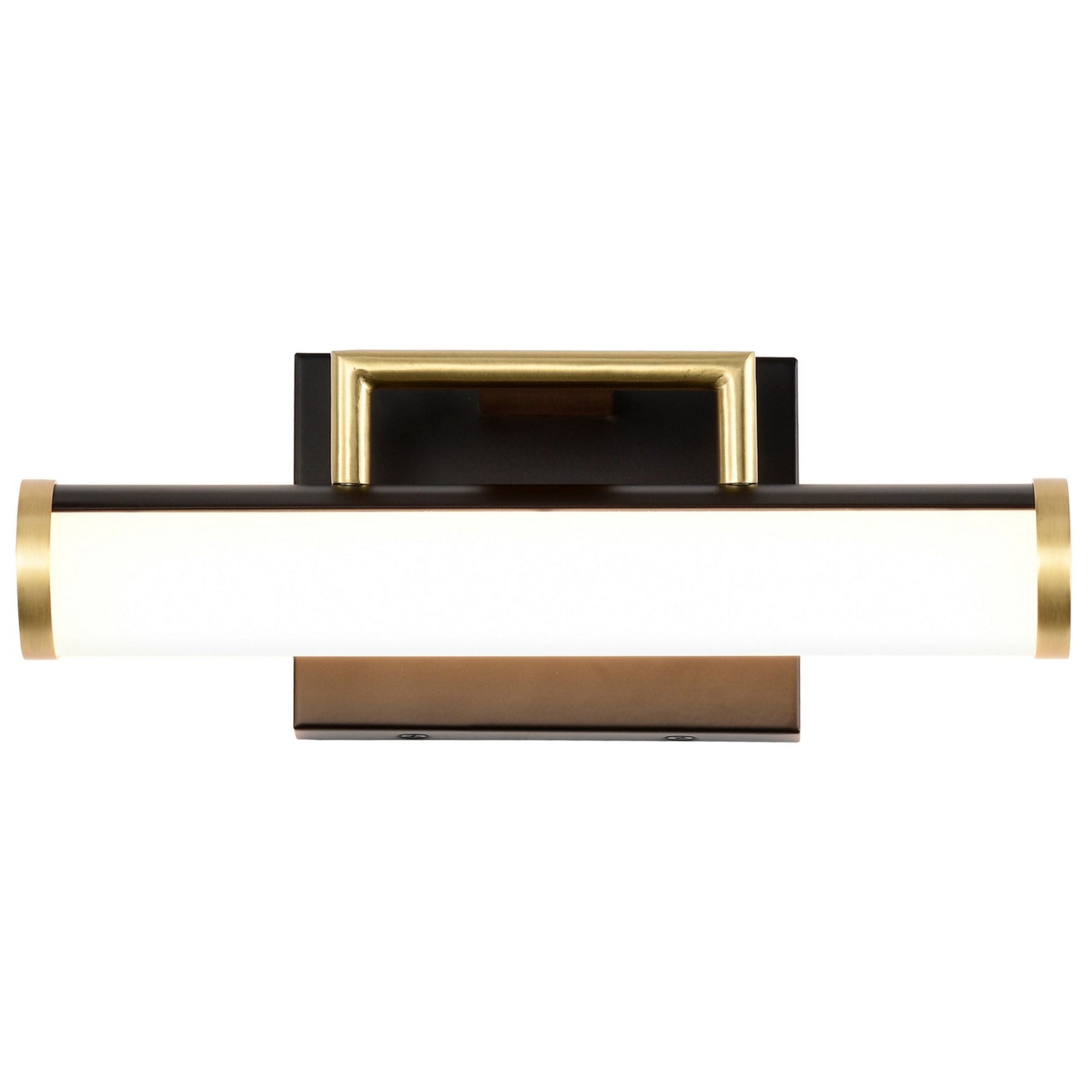 Solano 12" LED Bath Bar, Brass and Matte Black Finish - Bees Lighting