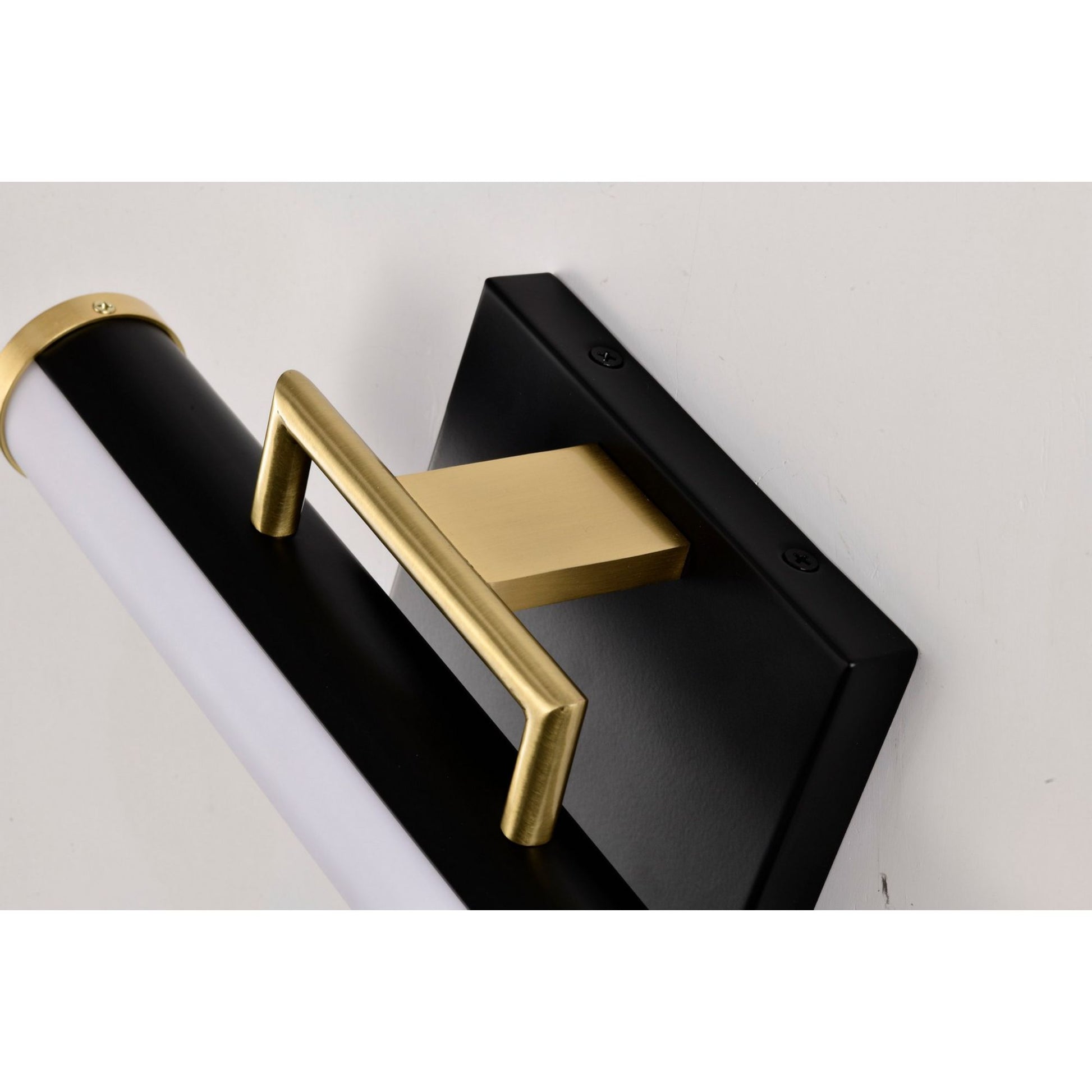 Solano 12" LED Bath Bar, Brass and Matte Black Finish - Bees Lighting