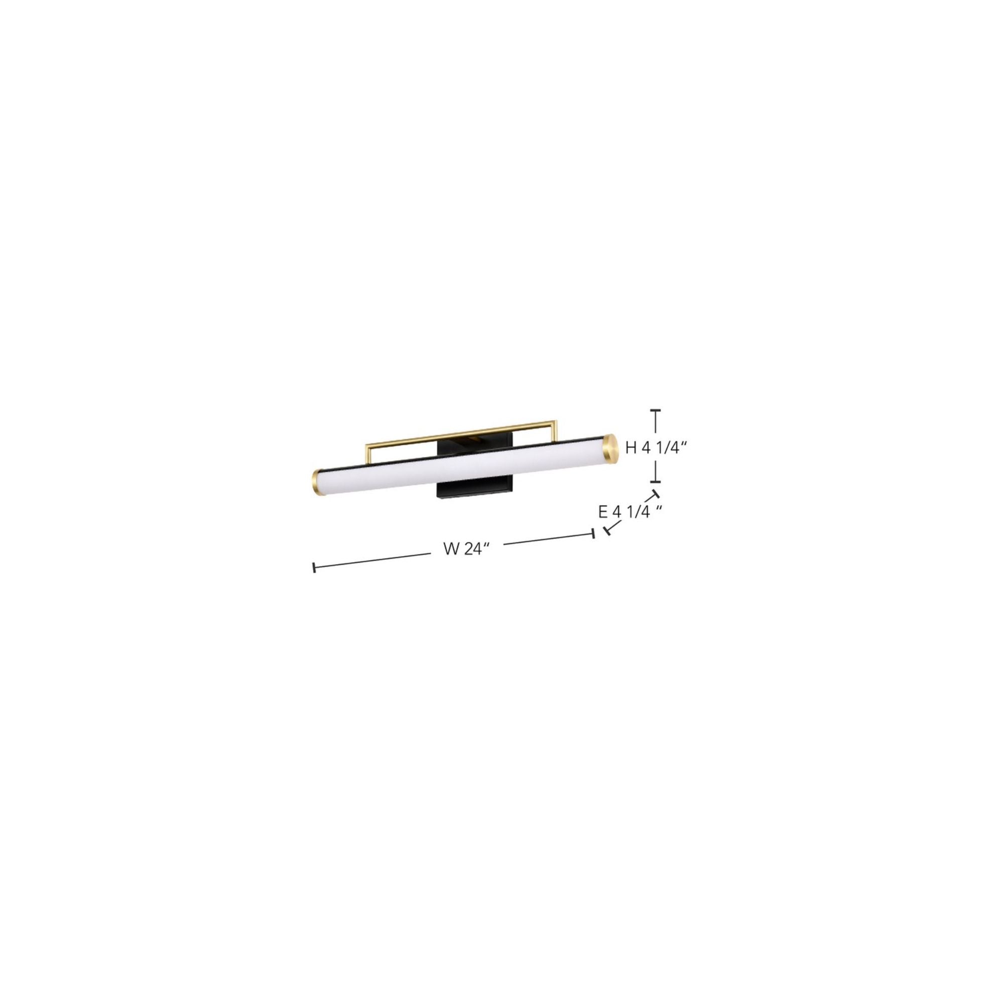 Solano 24" LED Bath Bar, Brass and Matte Black Finish - Bees Lighting