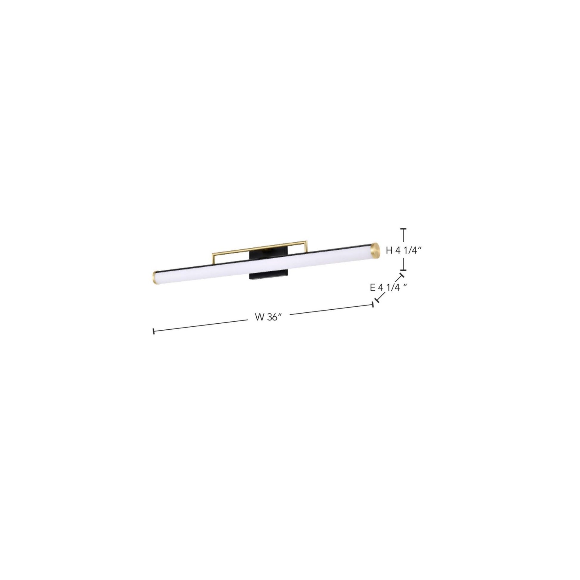 Solano 36" LED Bath Bar, Brass and Matte Black Finish - Bees Lighting