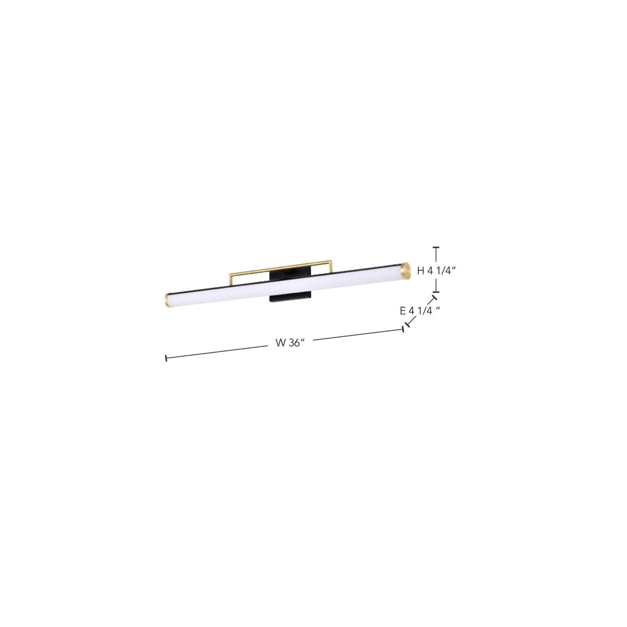 Solano 36" LED Bath Bar, Brass and Matte Black Finish - Bees Lighting