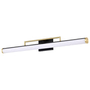 Solano LED Bath Bar Brass and Matte Black Finish, White Acrylic Lens - Bees Lighting