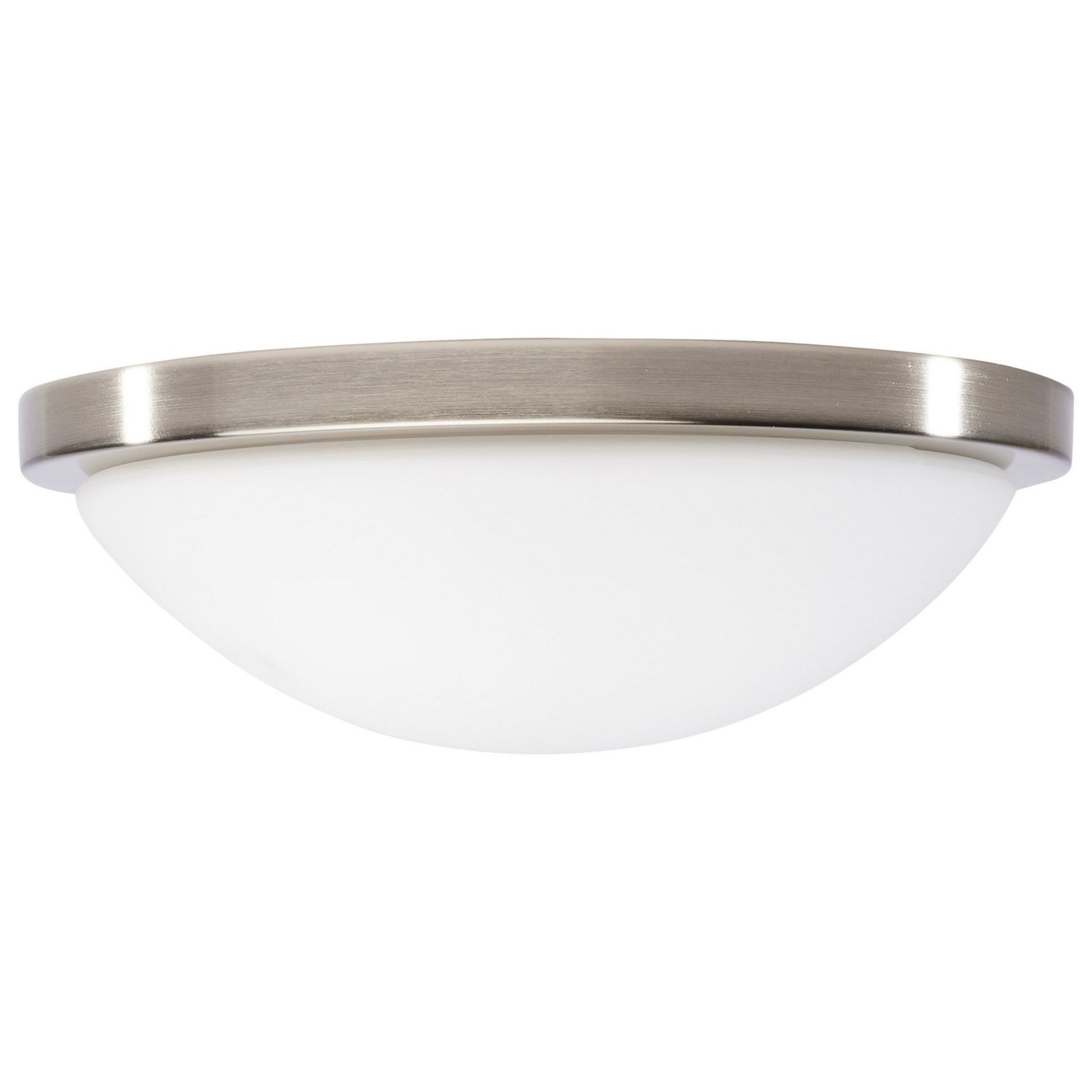 Button 11 Inch LED Flush Mount Light Selectable CCT 120V Brushed Nickel Finish - Bees Lighting