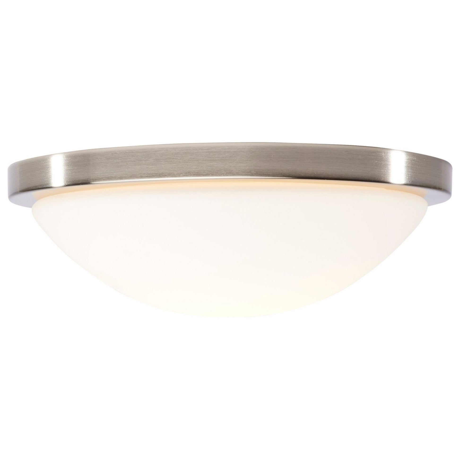 Button 11 Inch LED Flush Mount Light Selectable CCT 120V Brushed Nickel Finish - Bees Lighting