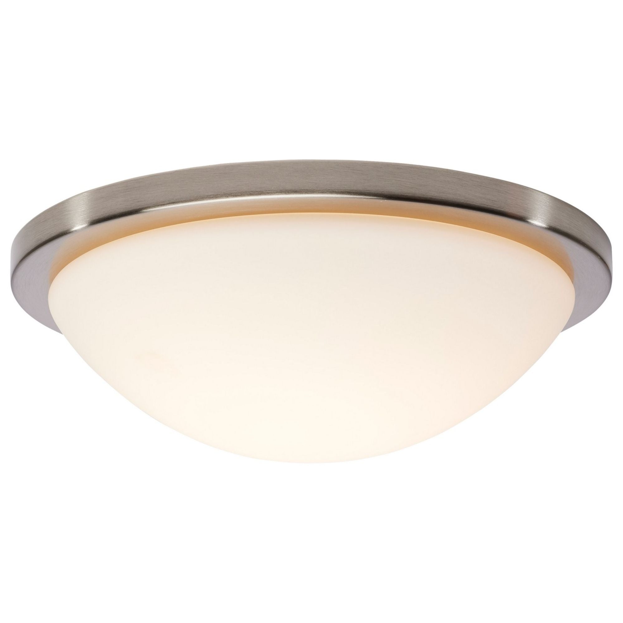 Button 13" LED Flush Mount, 3CCT, Brushed Nickel Finish, 120V - Bees Lighting