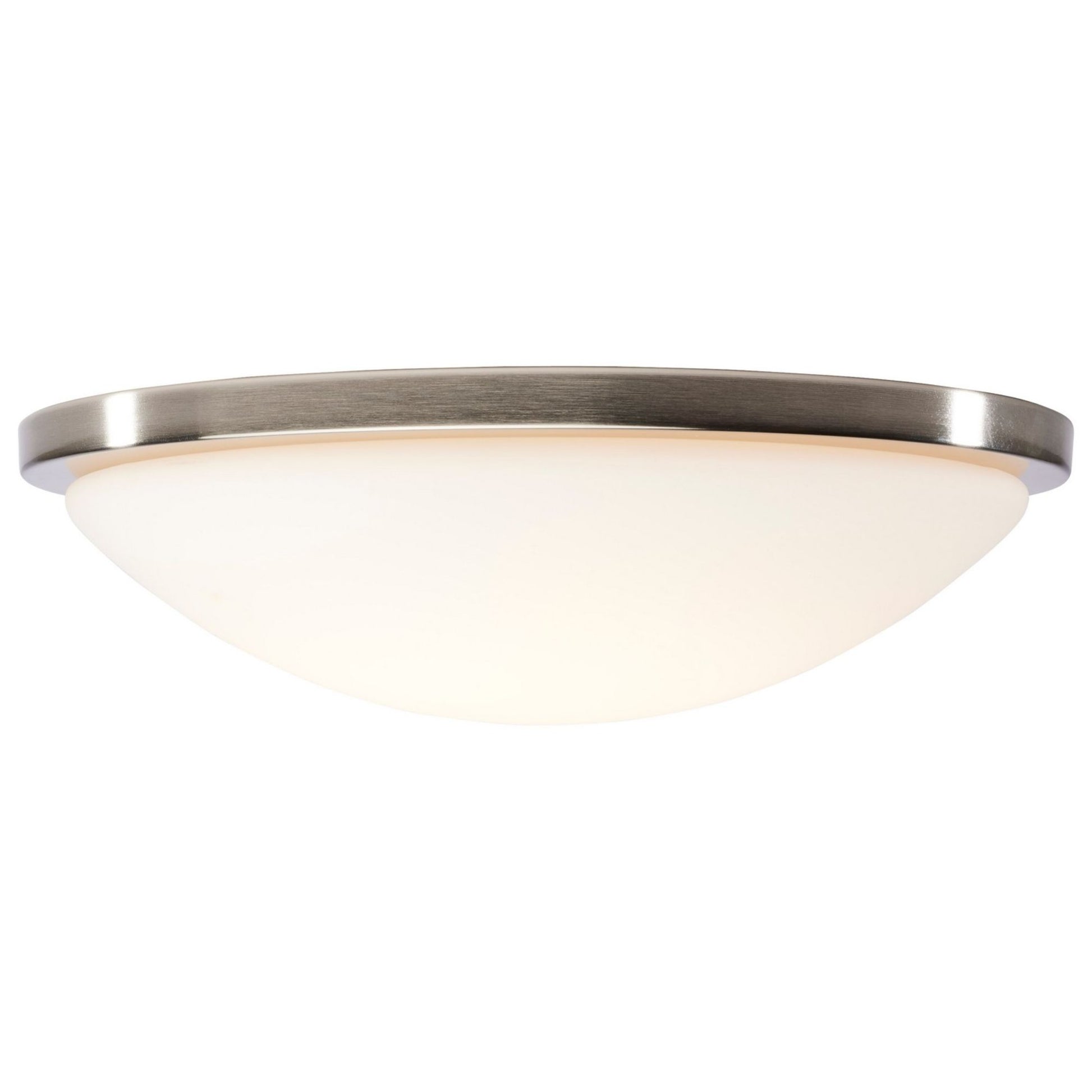 Button 17" LED Flush Mount, 3CCT, Brushed Nickel Finish, 120V - Bees Lighting