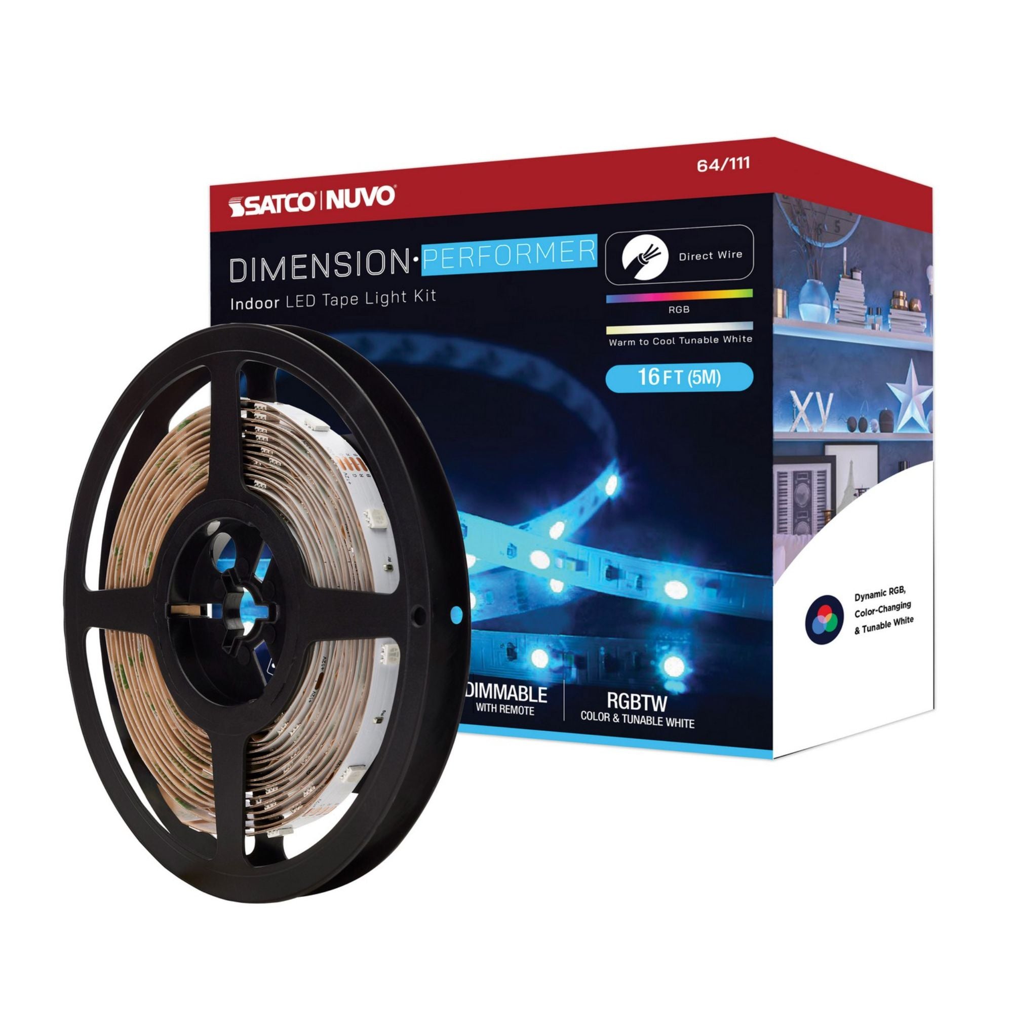 Dimension Performer Indoor LED Tape Light Kit, RGBTW - Bees Lighting