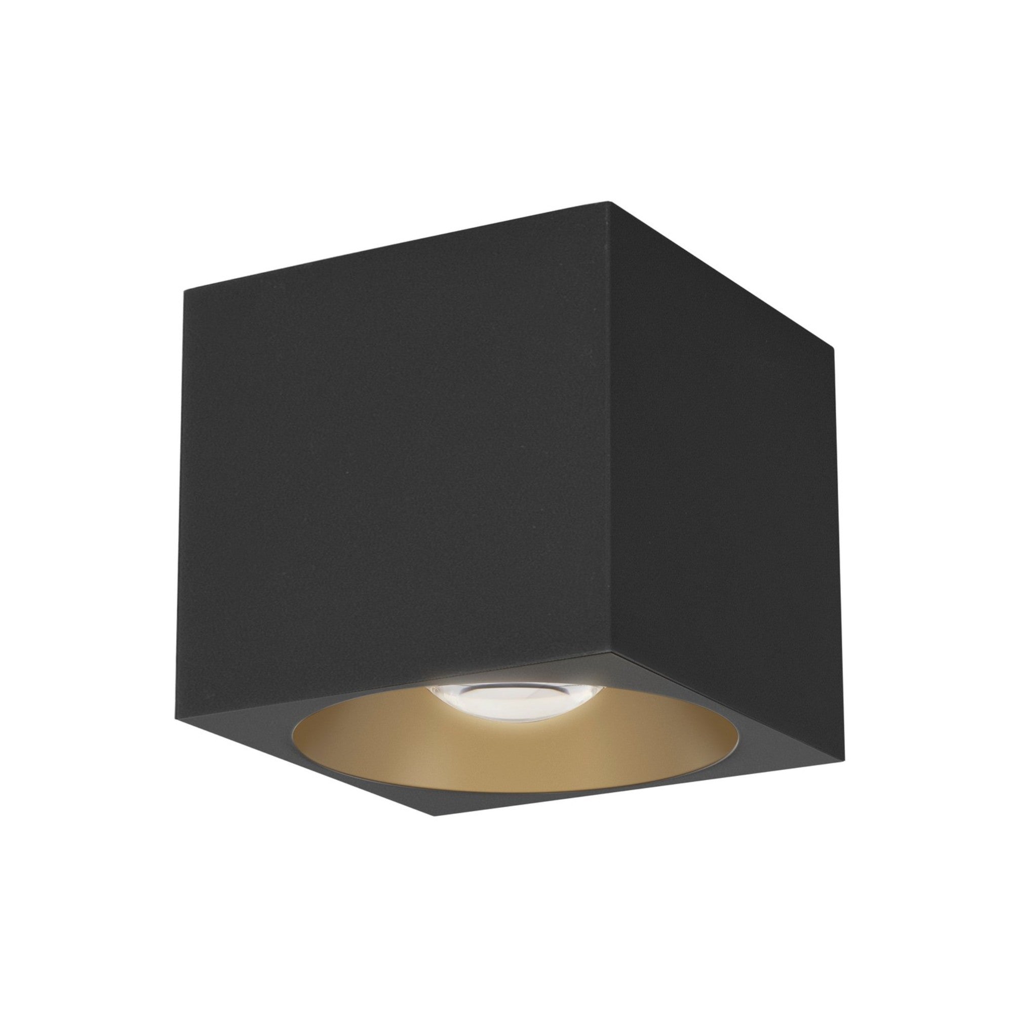 Stout 5" LED Flush Mount, Black Finish, Square - Bees Lighting