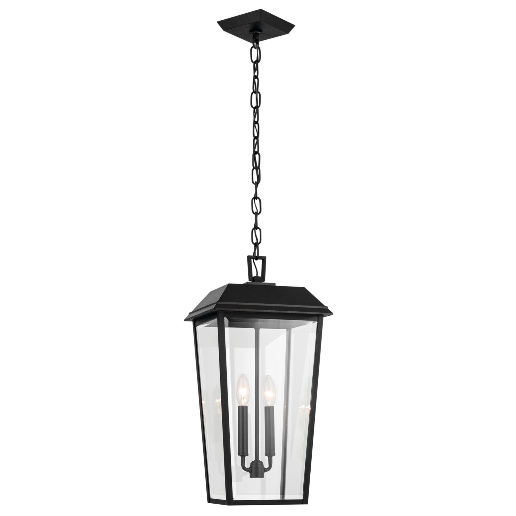 Mathus 22" 2-Light Outdoor Pendant, Textured Black Finish - Bees Lighting