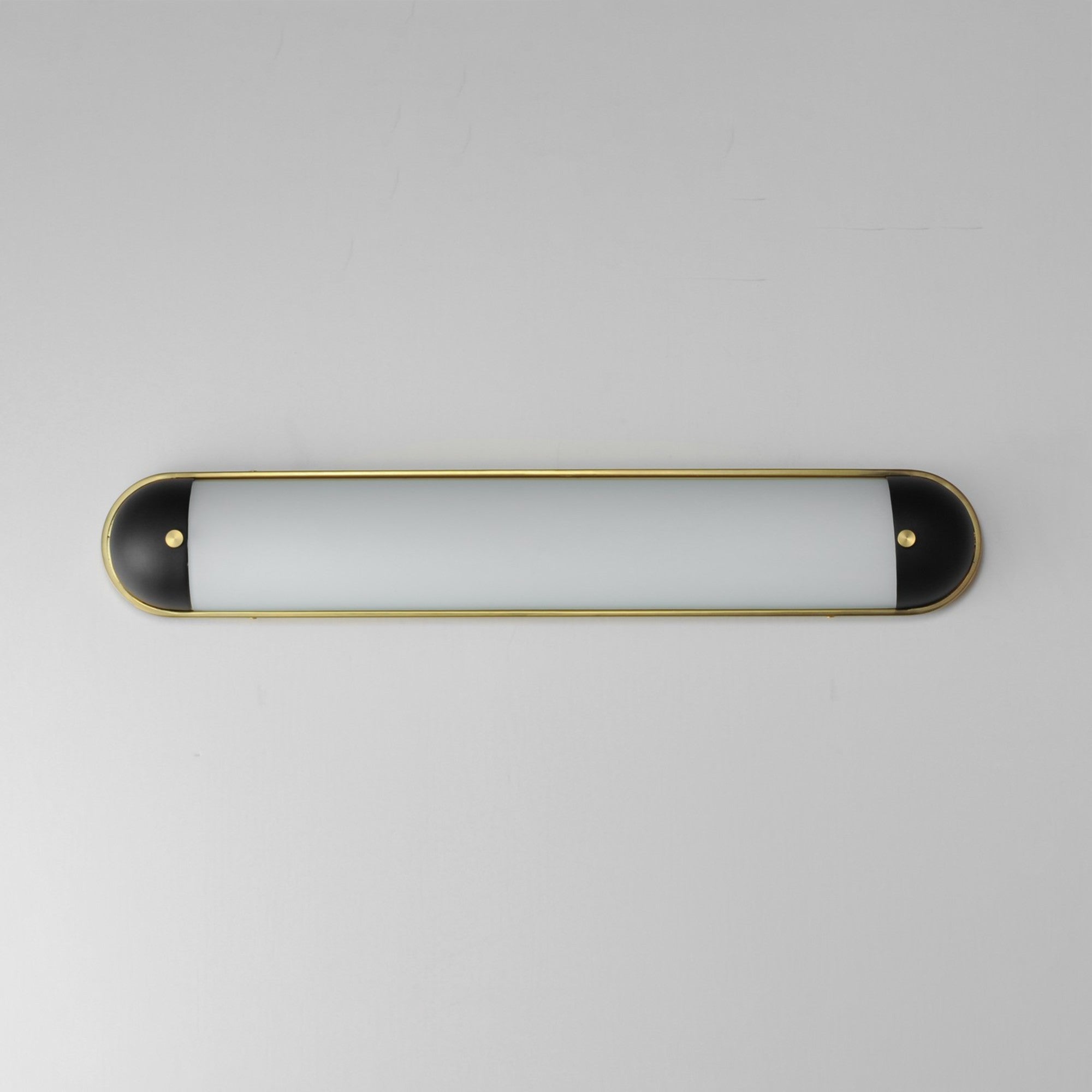 Capsule 30" LED Bath Vanity, Black & Natural Aged Brass Finish - Bees Lighting