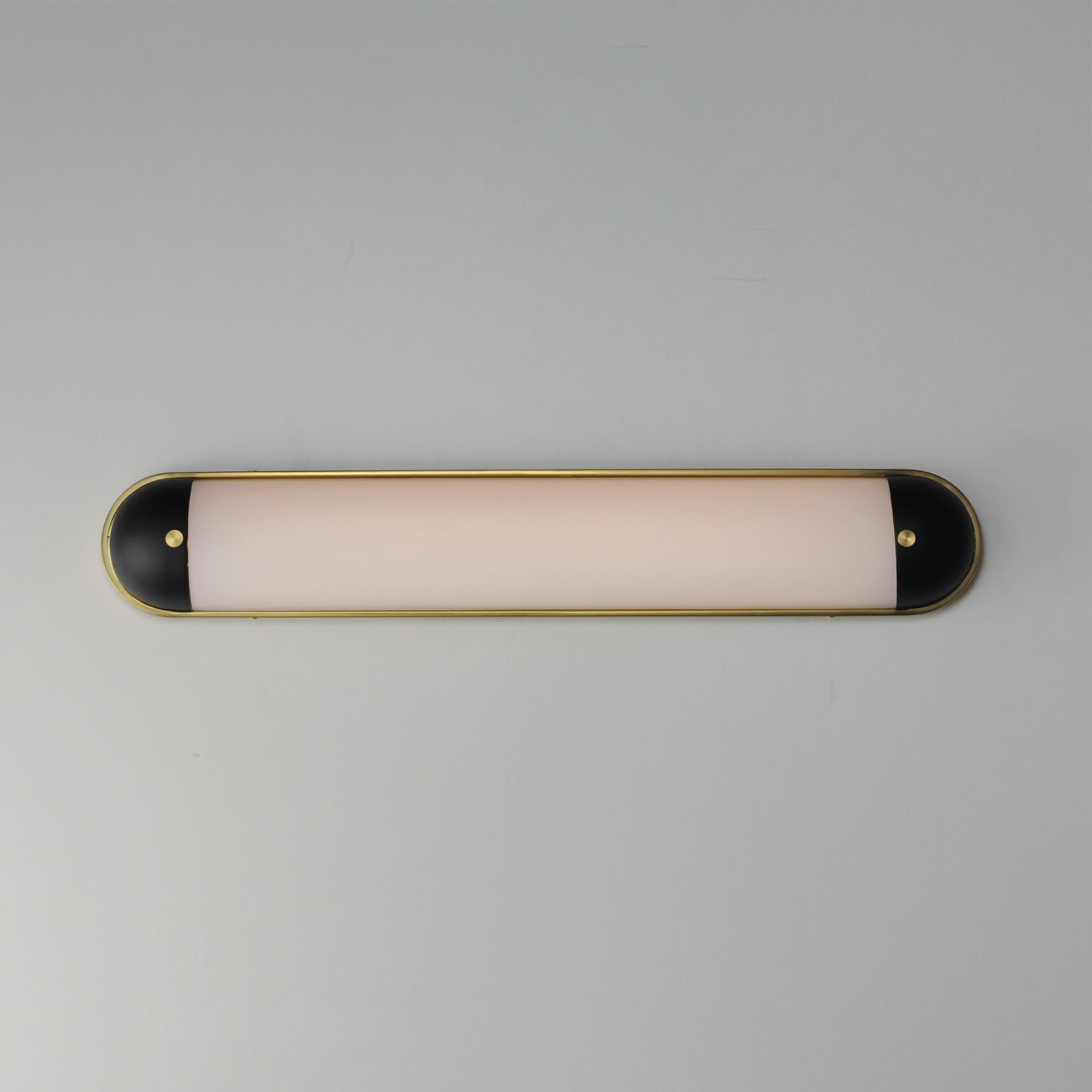 Capsule 30" LED Bath Vanity, Black & Natural Aged Brass Finish - Bees Lighting