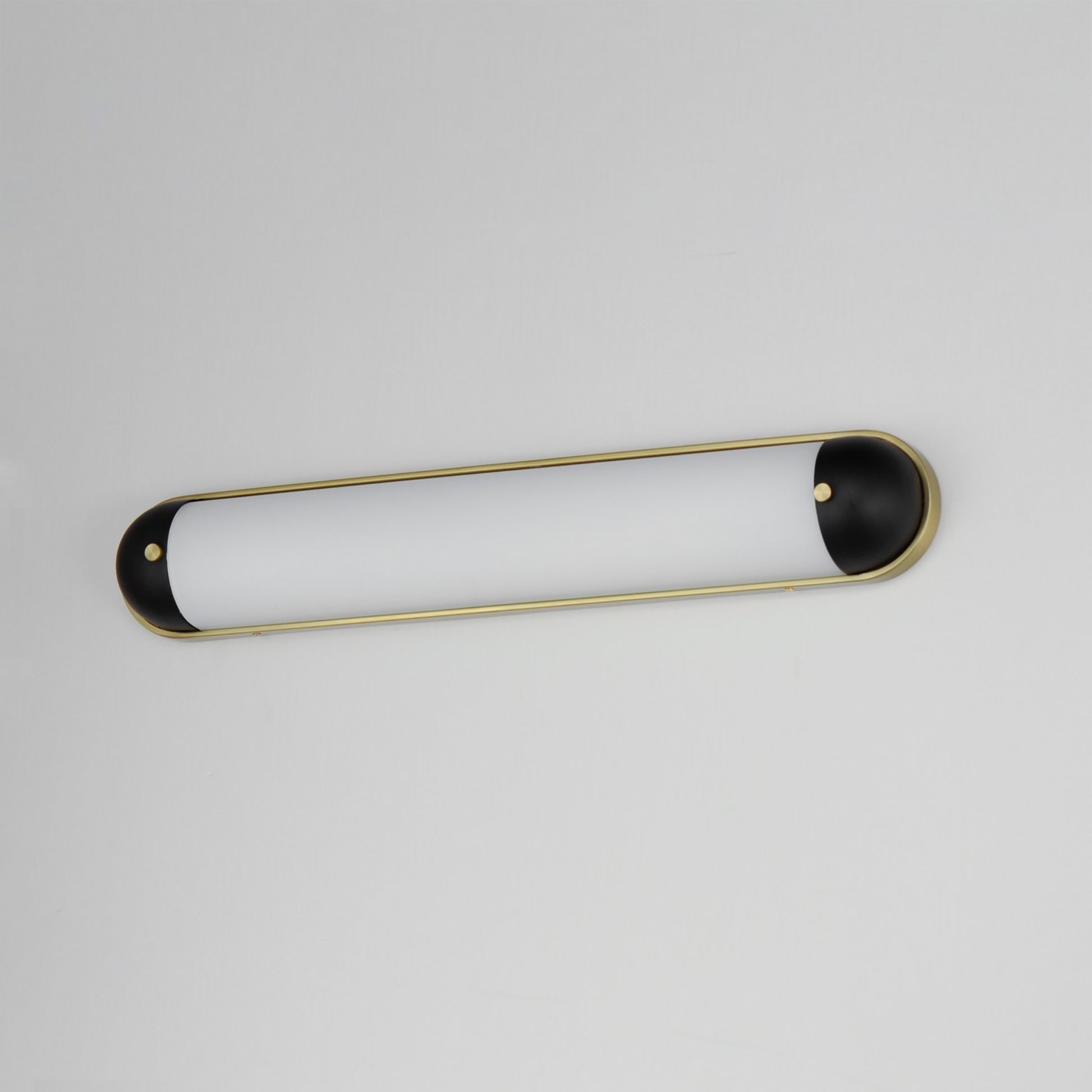Capsule 30" LED Bath Vanity, Black & Natural Aged Brass Finish - Bees Lighting