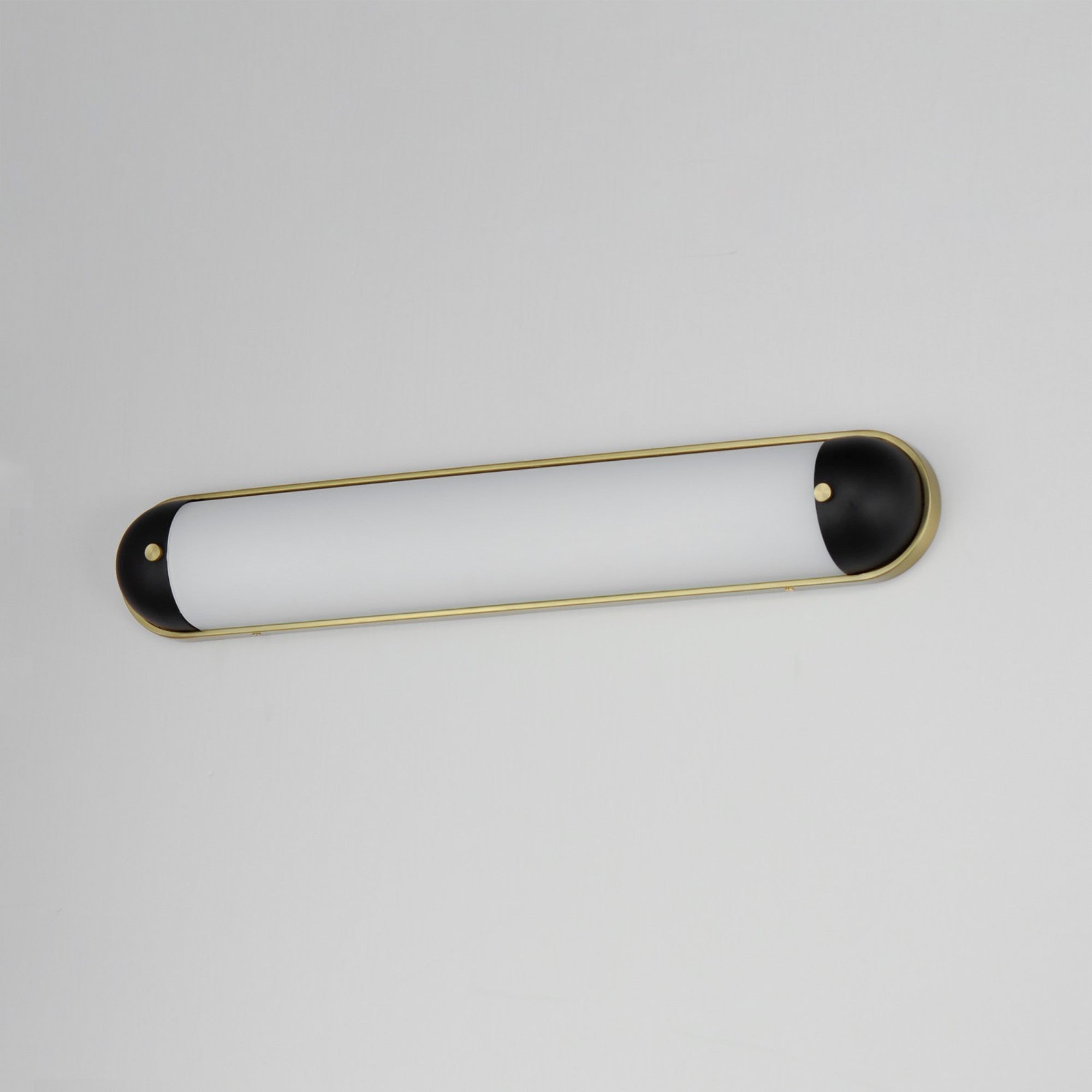 Capsule 30" LED Bath Vanity, Black & Natural Aged Brass Finish - Bees Lighting