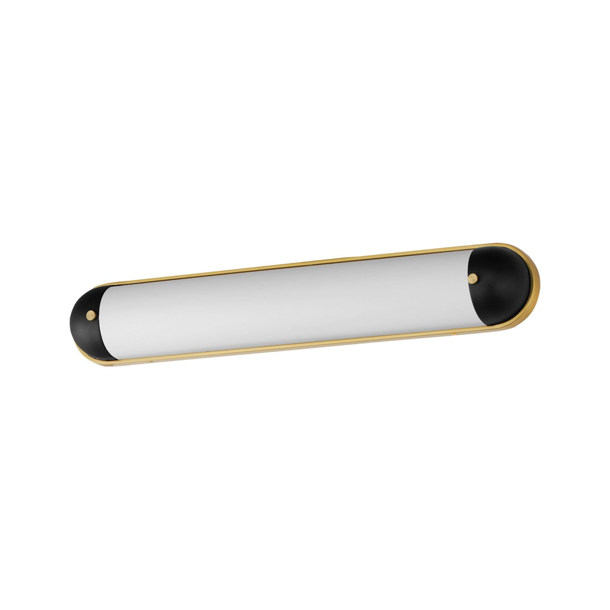 Capsule 30" LED Bath Vanity, Black & Natural Aged Brass Finish - Bees Lighting