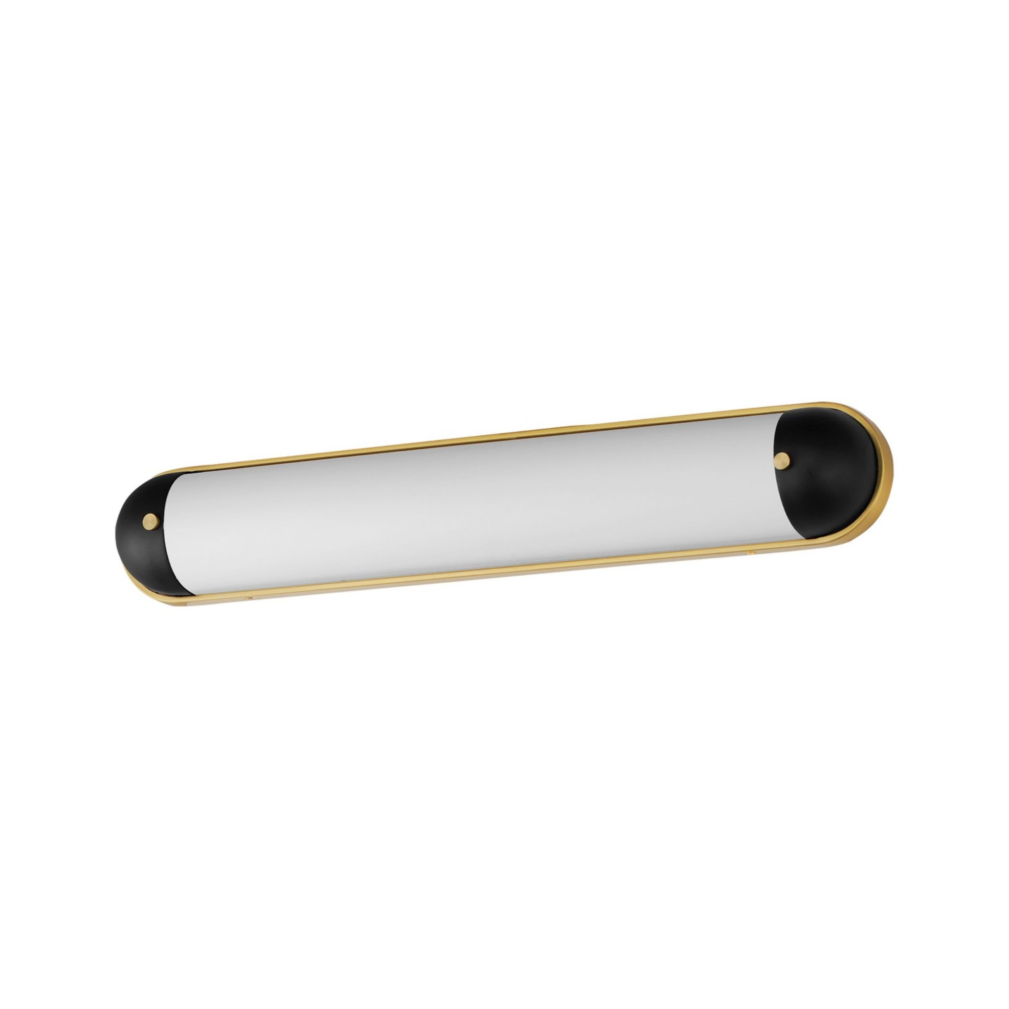 Capsule 30" LED Bath Vanity, Black & Natural Aged Brass Finish - Bees Lighting