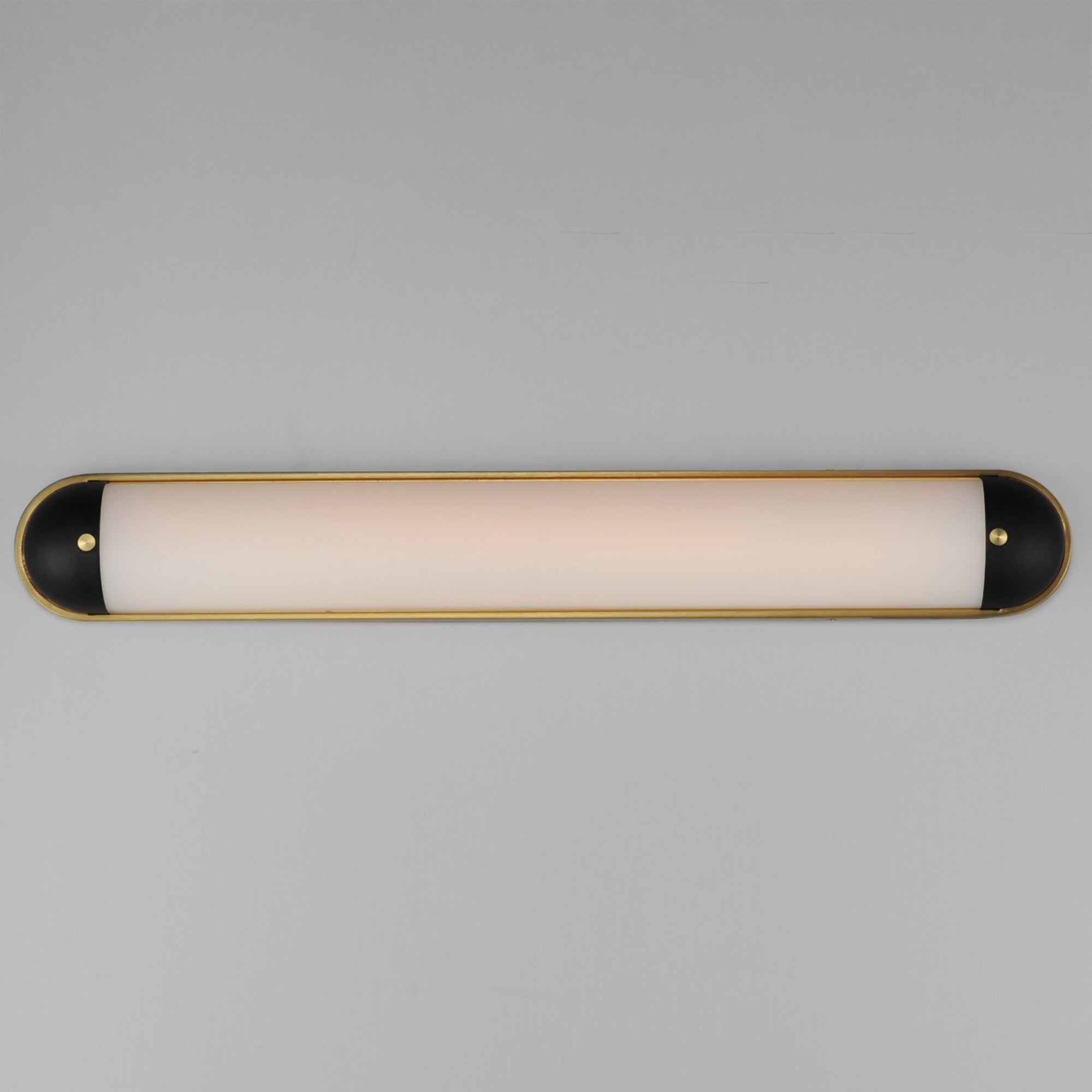 Capsule 36" LED Bath Vanity, Black & Natural Aged Brass Finish - Bees Lighting
