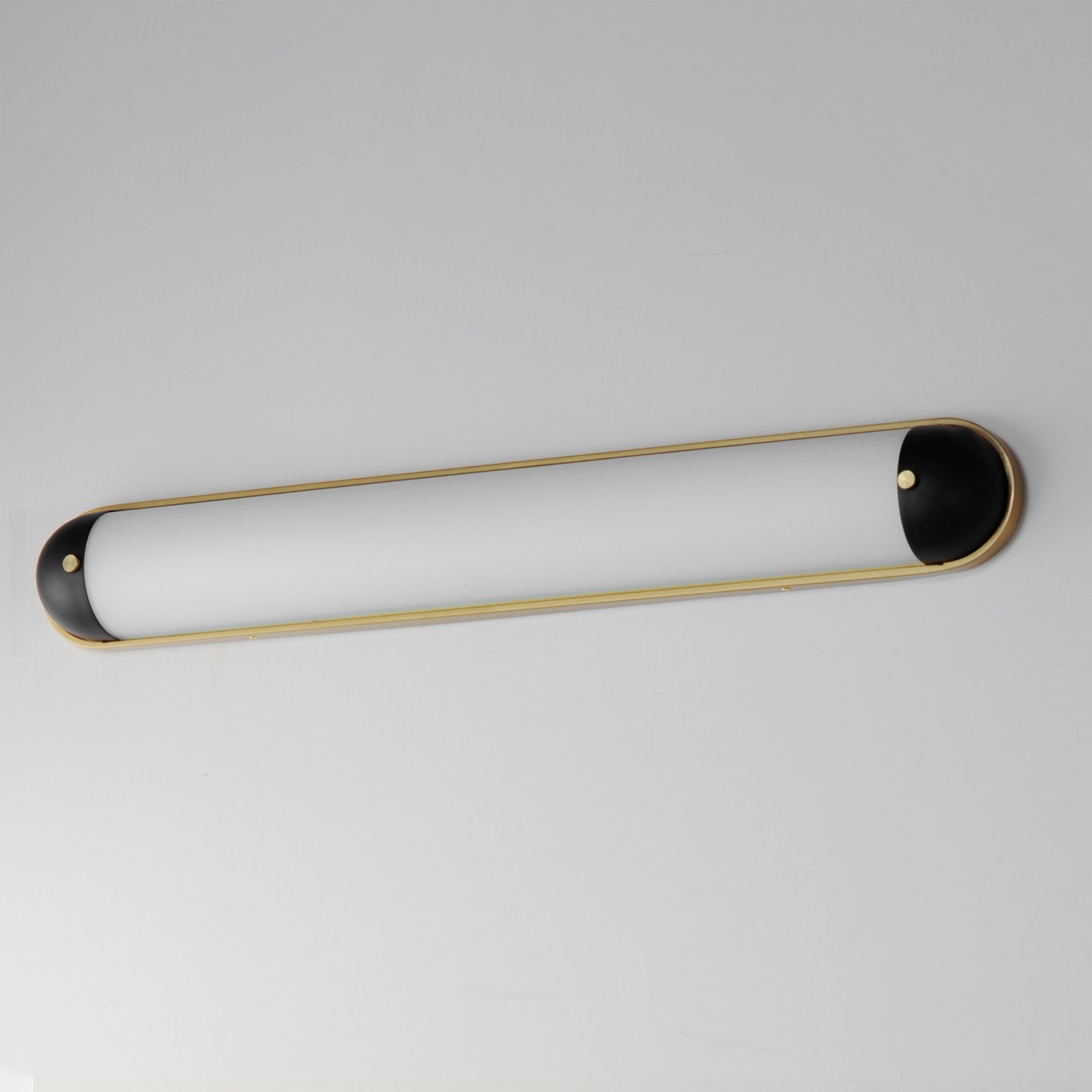 Capsule 36" LED Bath Vanity, Black & Natural Aged Brass Finish - Bees Lighting