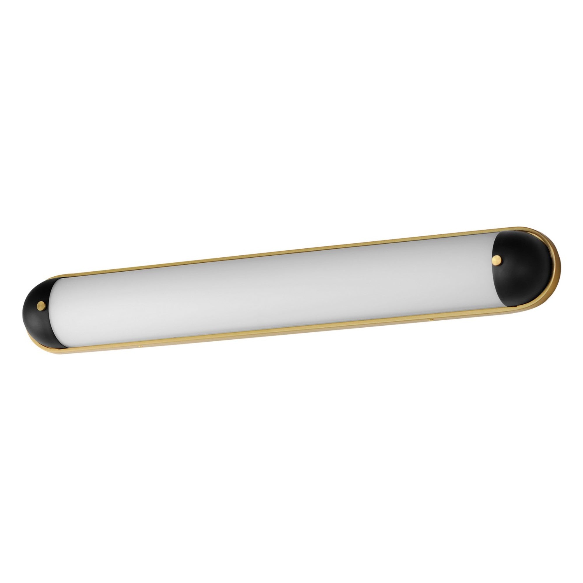 Capsule 36" LED Bath Vanity, Black & Natural Aged Brass Finish - Bees Lighting