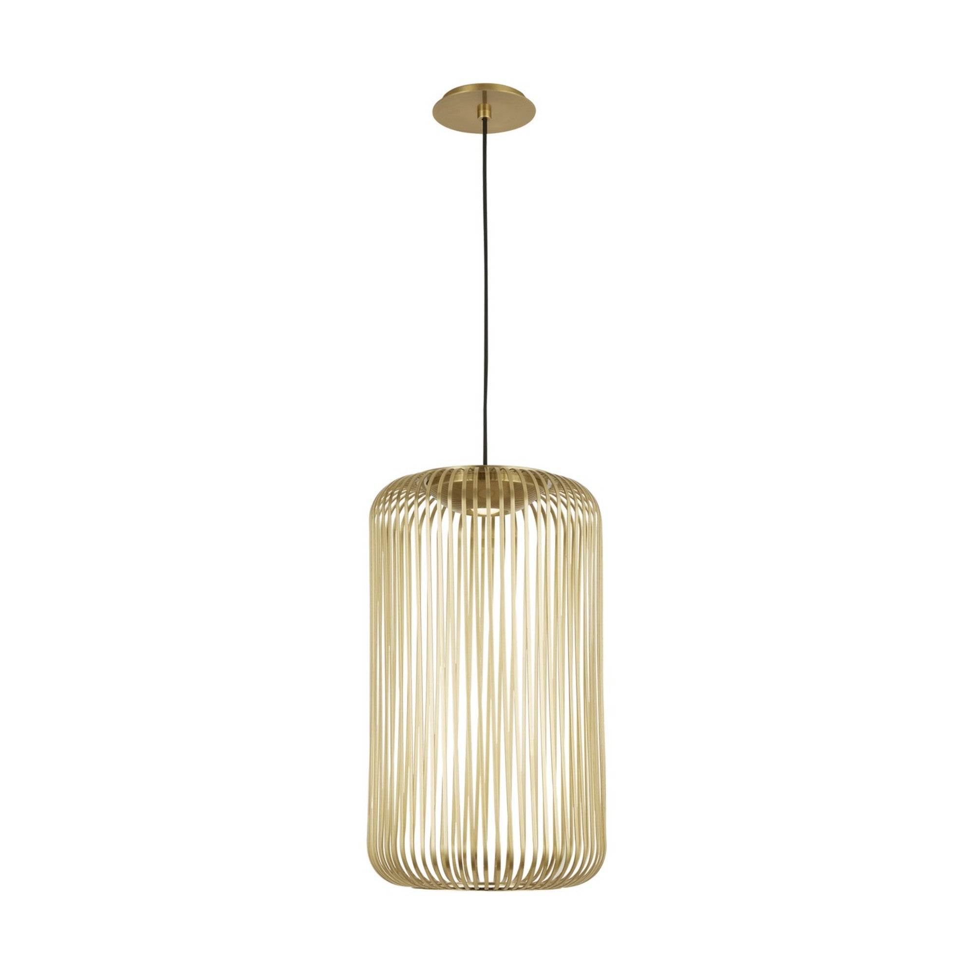 Kai 12" LED Pendant, Plated Brass Finish - Bees Lighting