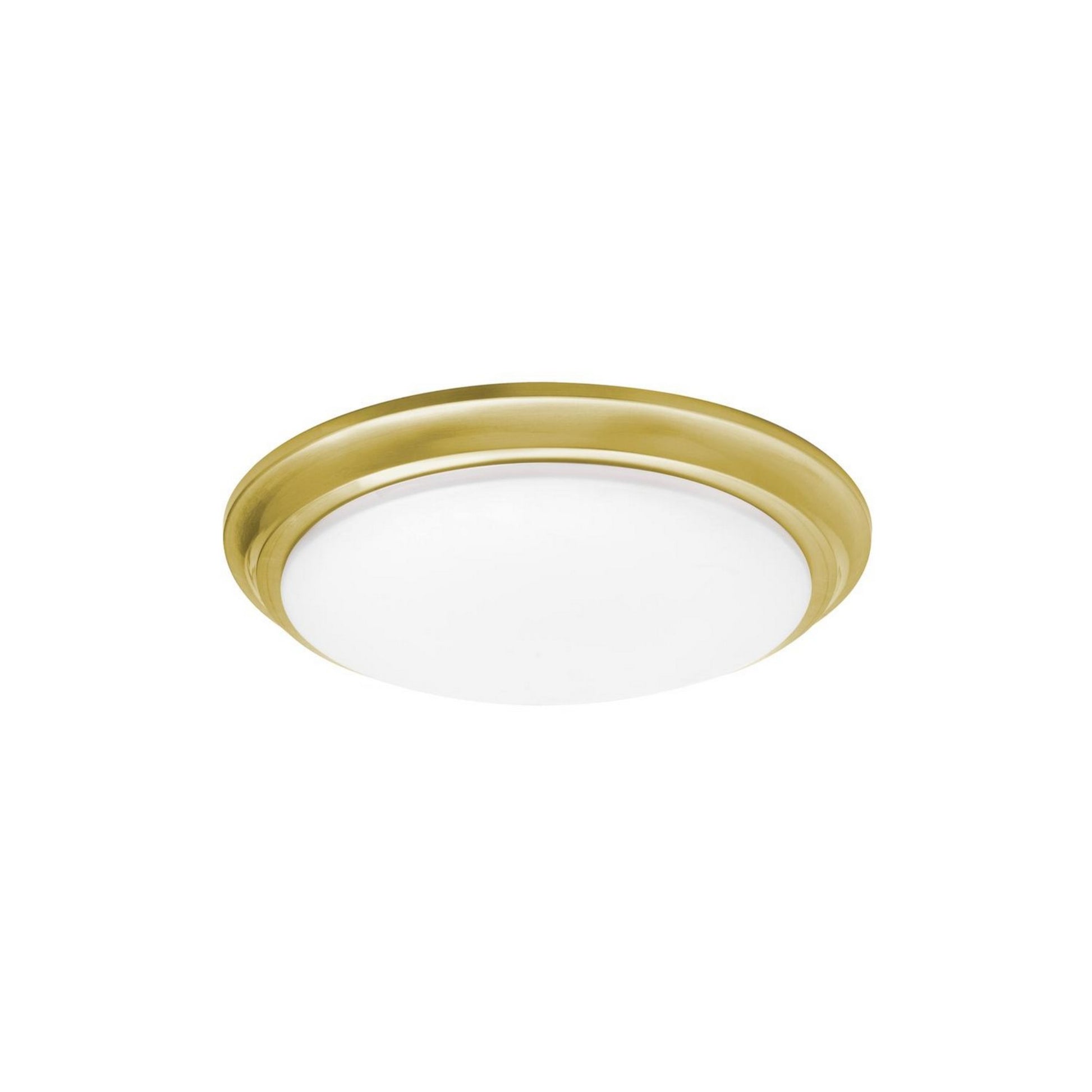 Baron 12" LED Flush Mount, Satin Brass Finish - Bees Lighting