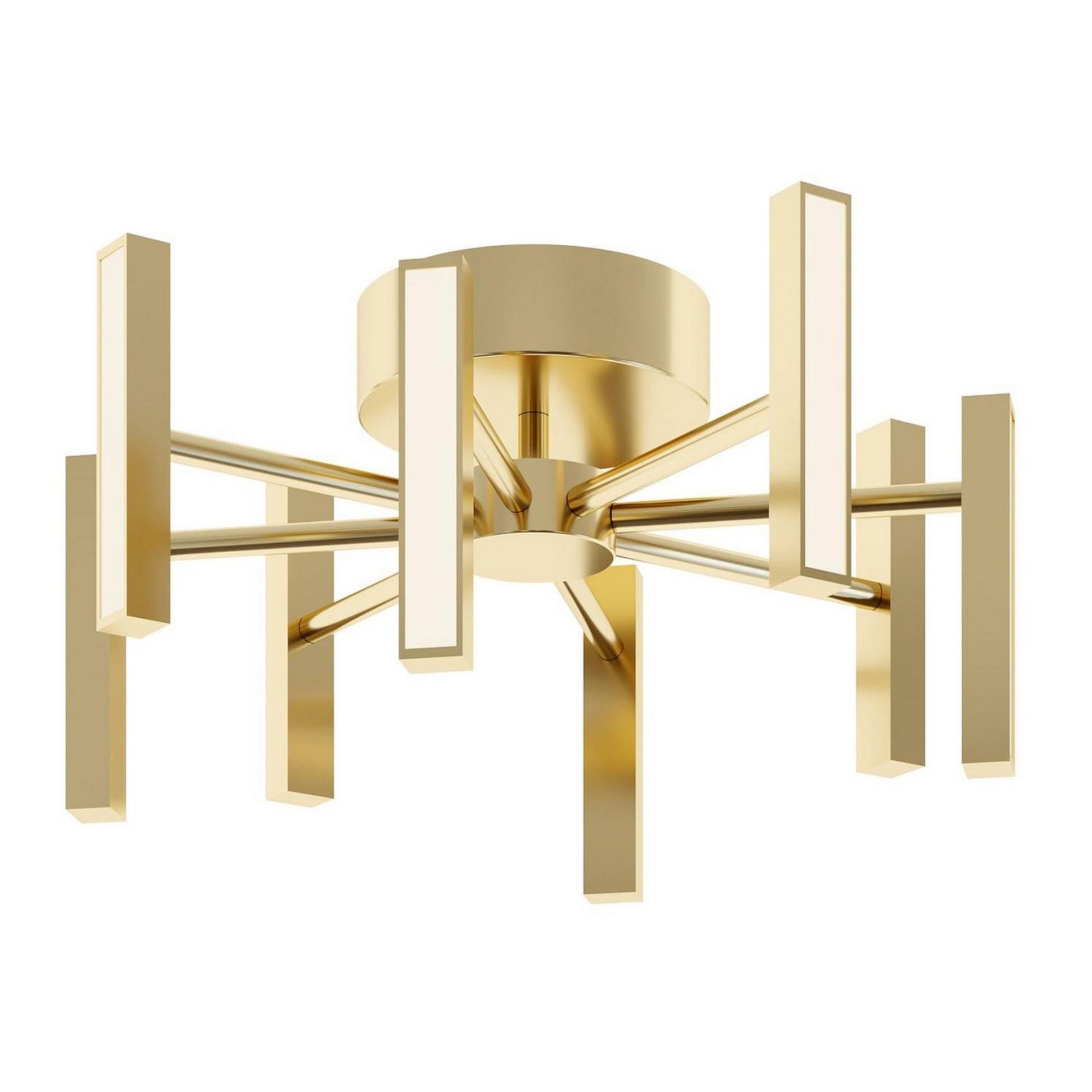 Indra 16" LED Semi-Flush Mount, Satin Brass Finish - Bees Lighting