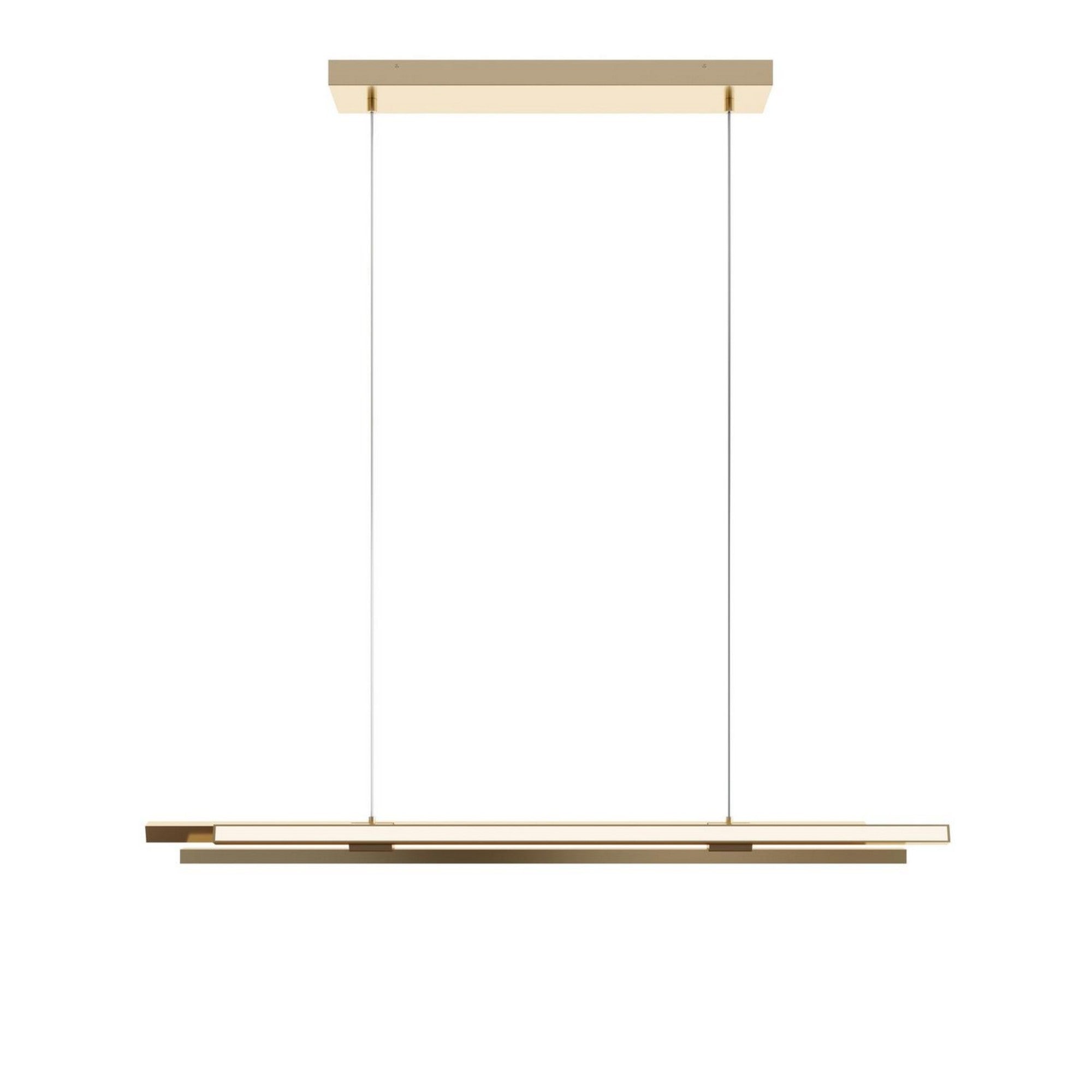 Indra 44" LED Linear Pendant, Satin Brass Finish - Bees Lighting