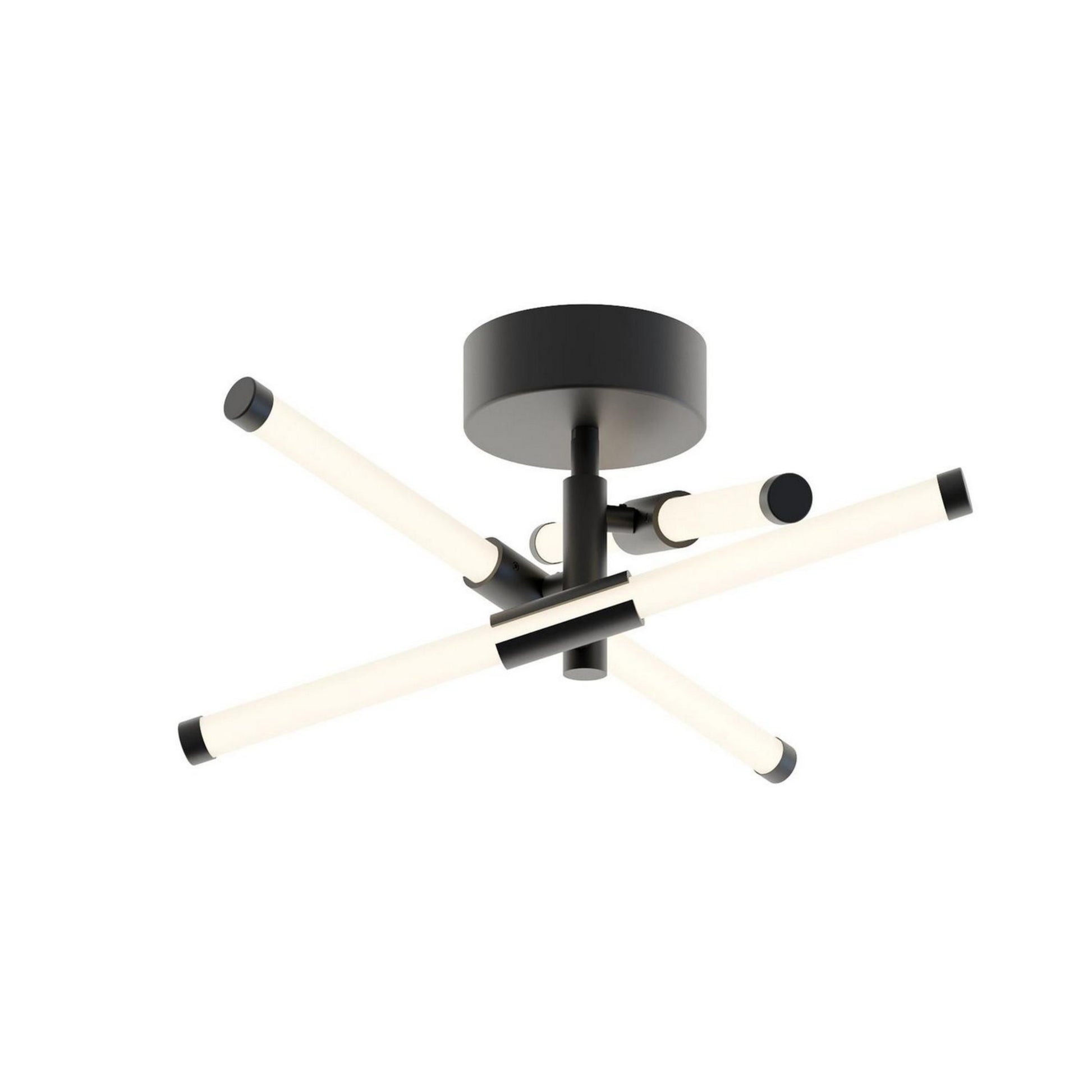 Rusnak 16" LED Semi Flush Mount, Black Finish - Bees Lighting