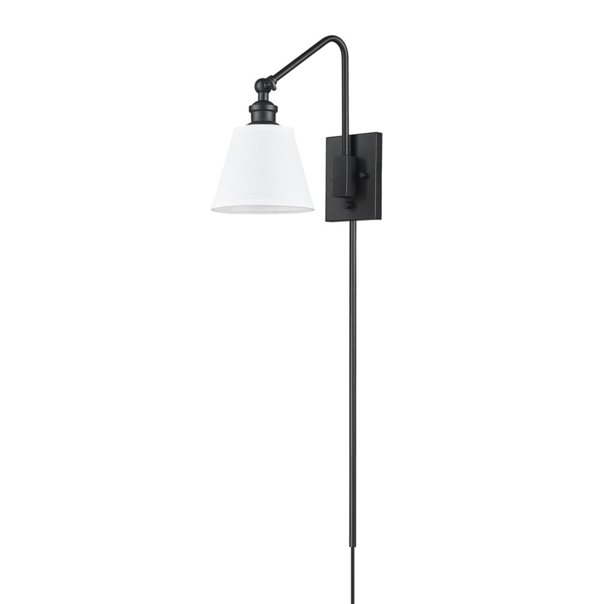 Elyon 7 In. Plug In Swing Arm Wall Sconce Matte Black Finish