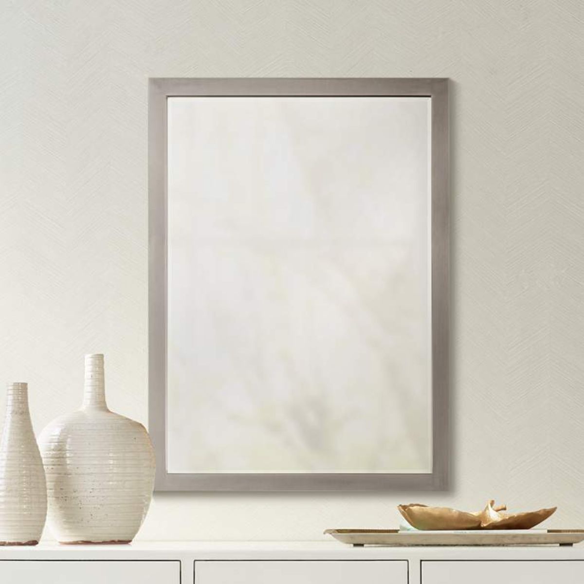 Paradox 33 In. X 24 In. Wall Mirror Brushed Nickel Mirror - Bees Lighting