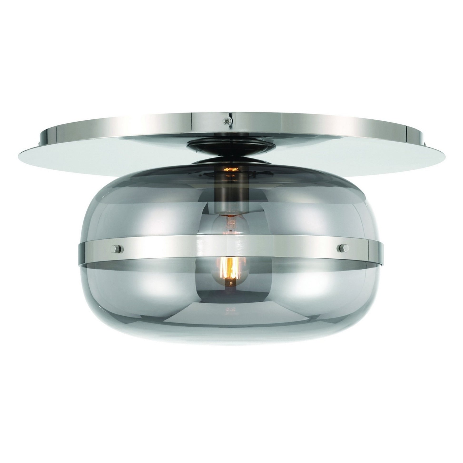 Nottingham 14" LED Flush Mount, Polished Nickel Finish - Bees Lighting