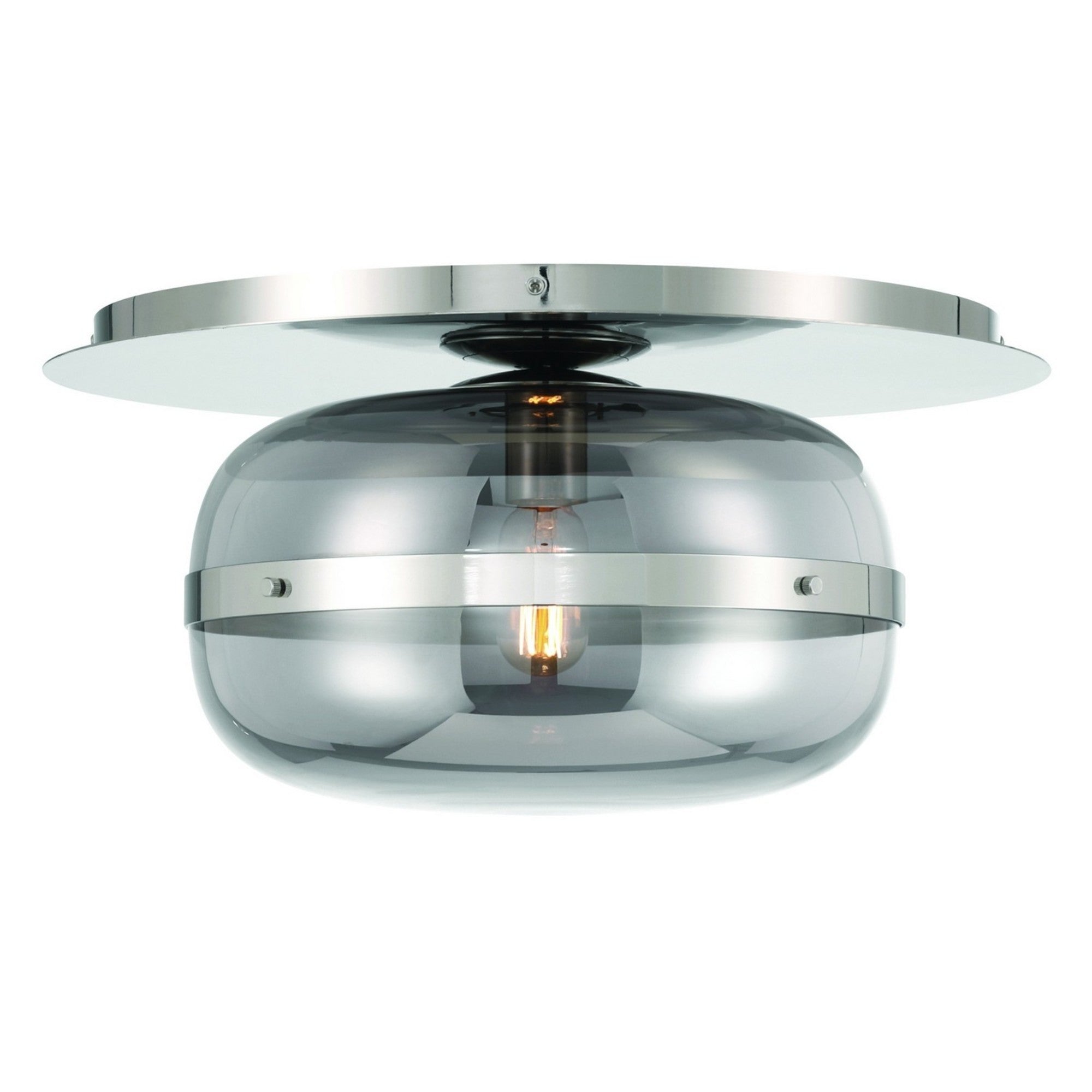 Nottingham 14" LED Flush Mount, Polished Nickel Finish - Bees Lighting