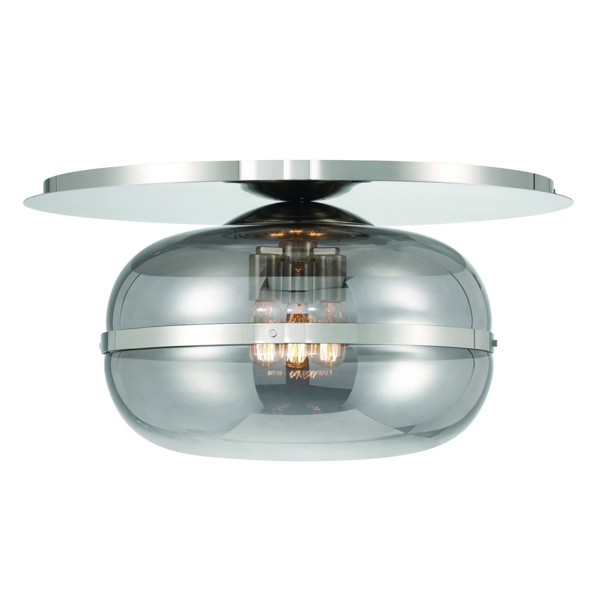 Nottingham 3-Light 20" LED Flush Mount, Polished Nickel Finish - Bees Lighting